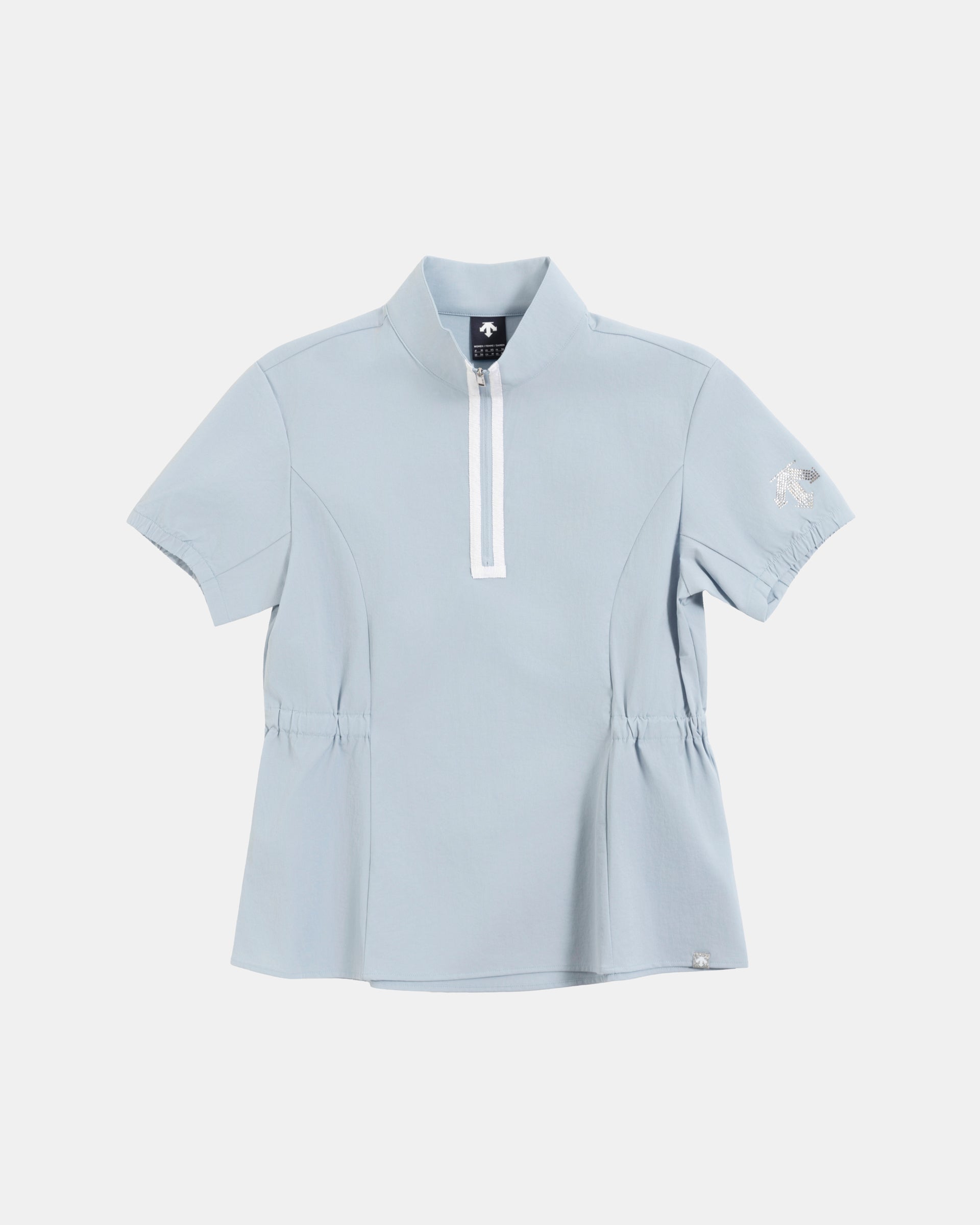 Half-Zip Woven S/S Shirt in Blue