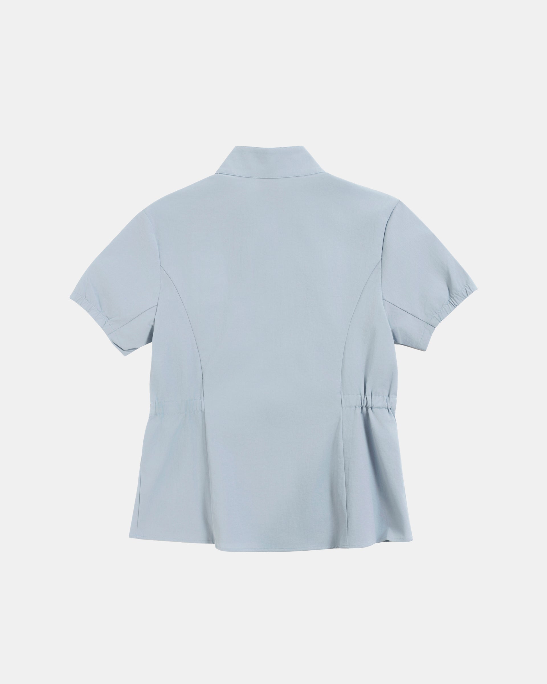Half-Zip Woven S/S Shirt in Blue