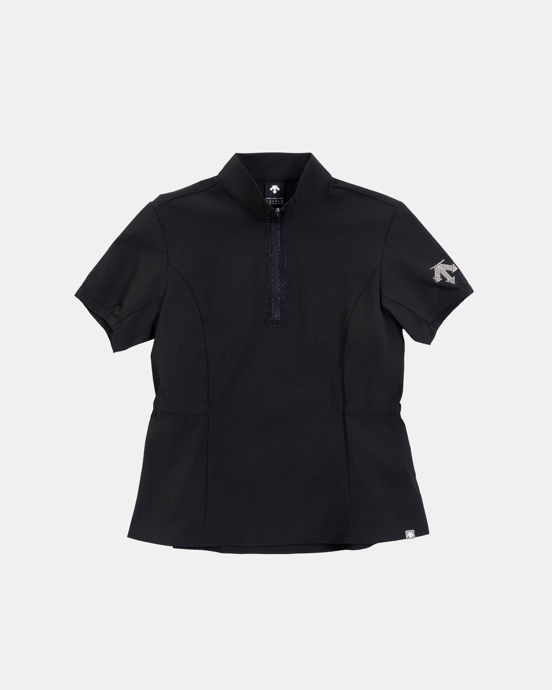 Half-Zip Woven S/S Shirt in Navy