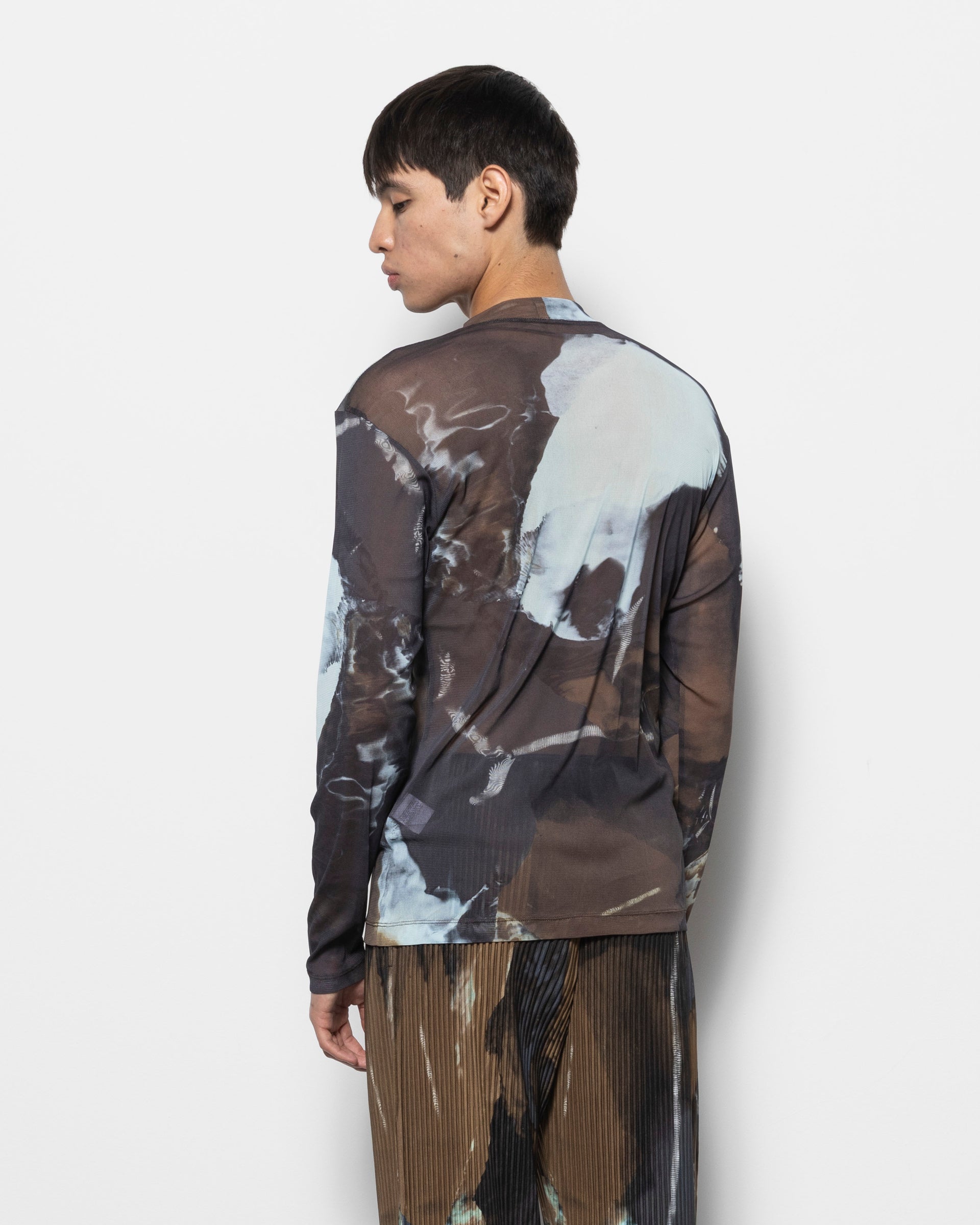 Homme Plissé Issey Miyake Agate Sheer Pullover in Brown | Roden Gray