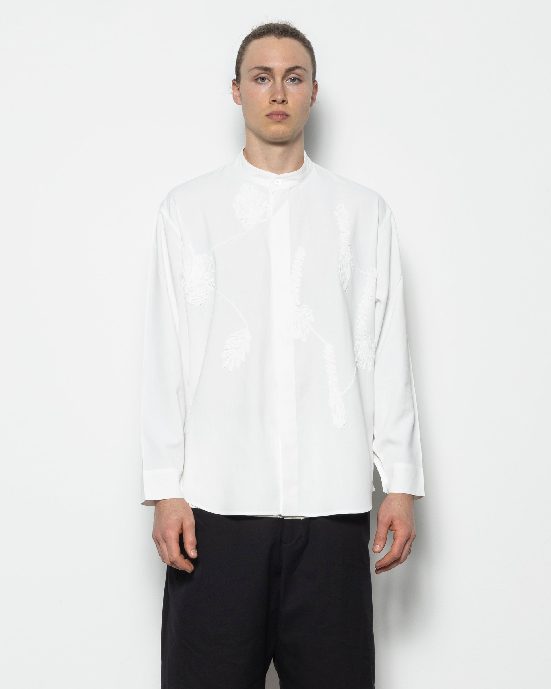 Embroidery Press Shirt in White