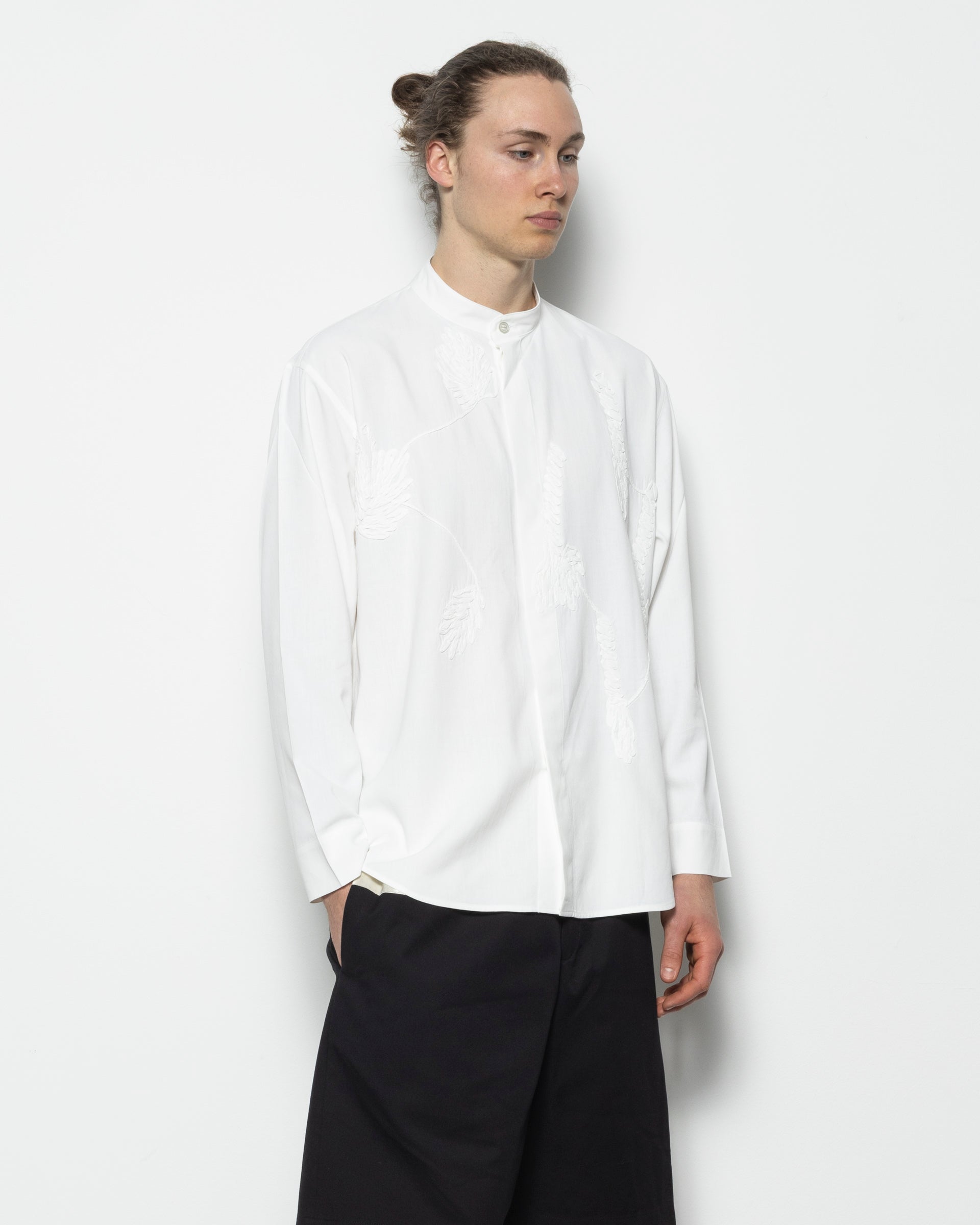 Embroidery Press Shirt in White