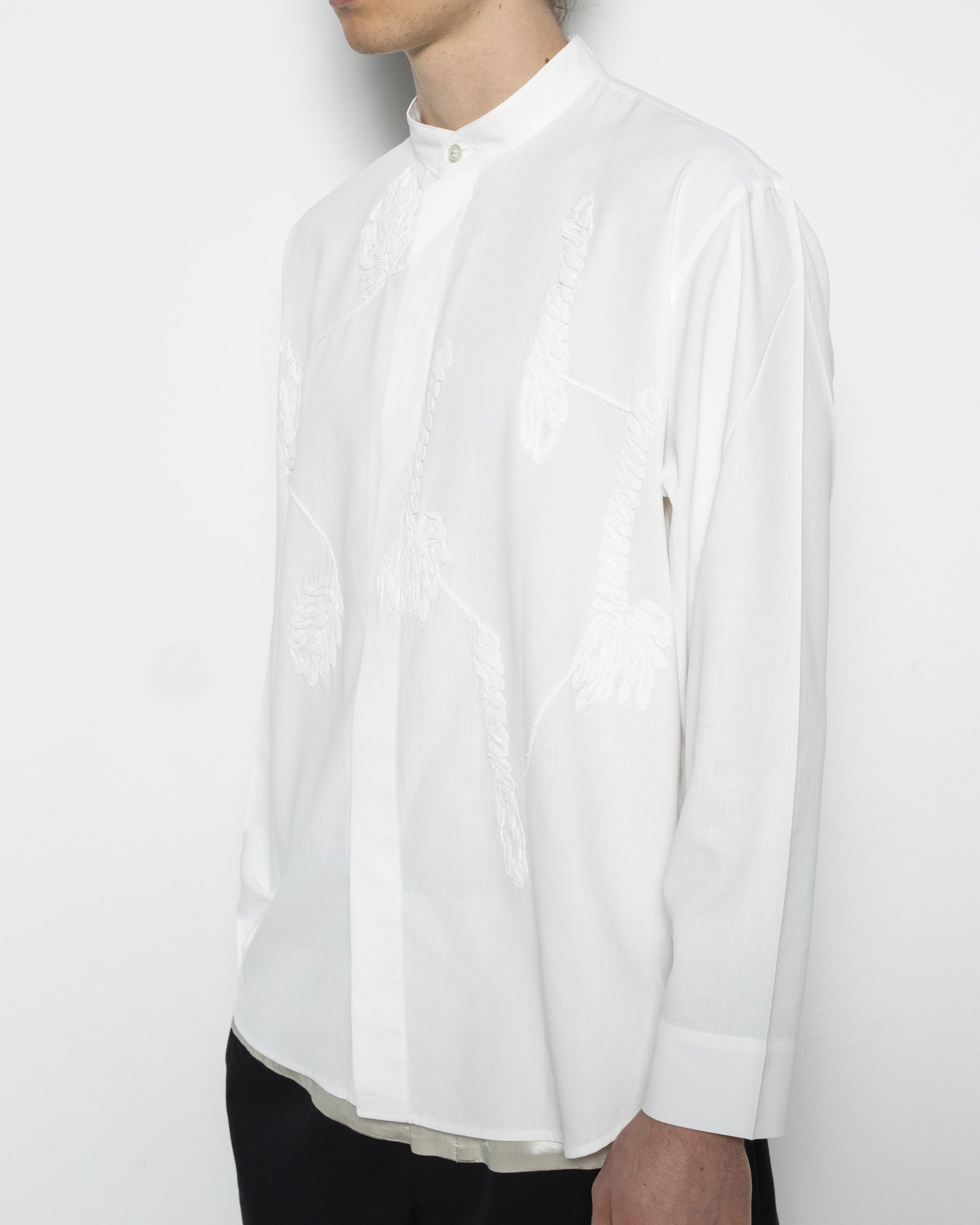 Embroidery Press Shirt in White