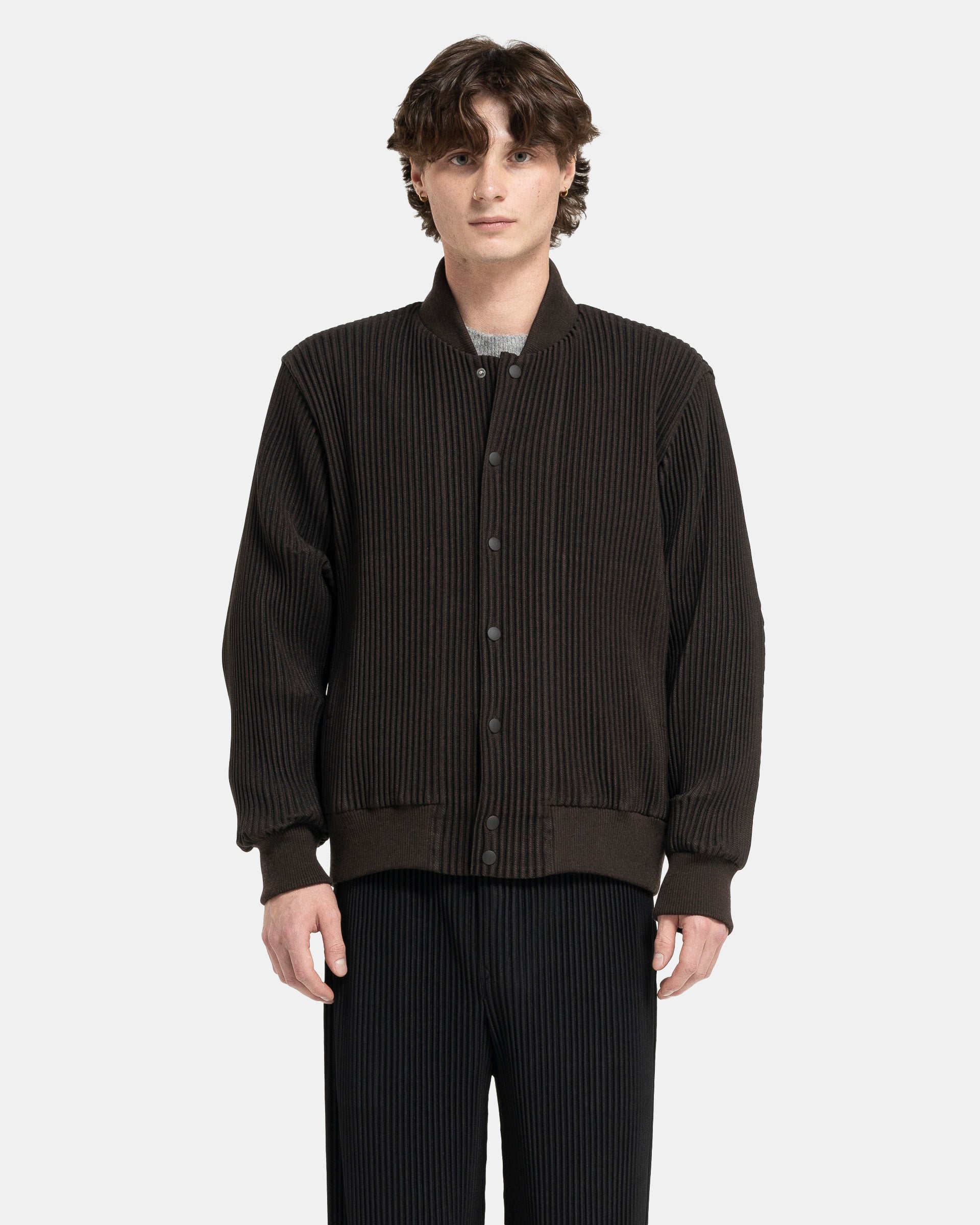 Kersey Pleats Jacket in Brown