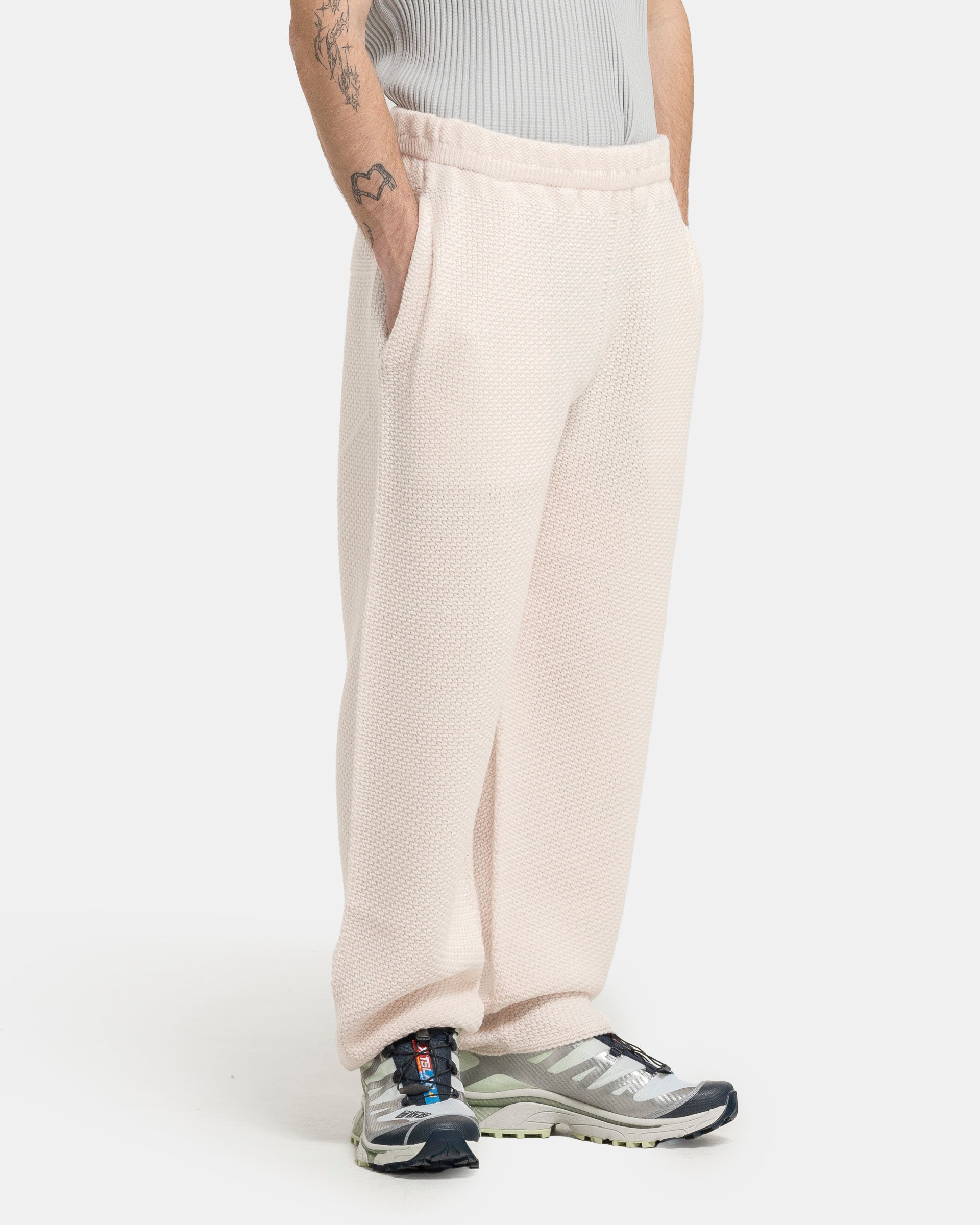 Rustic Knit Pants in Light Pink