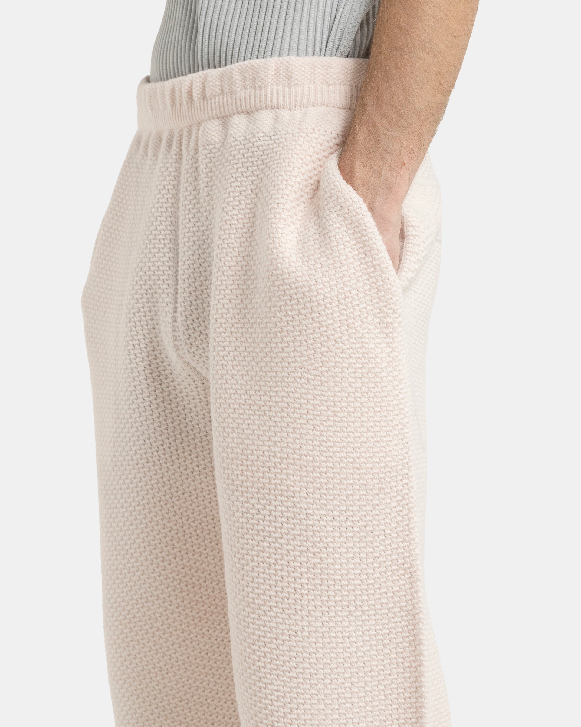 Rustic Knit Pants in Light Pink