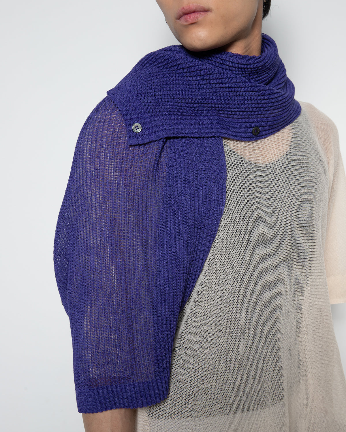 Rustic Mesh Stole Scarf in Blue