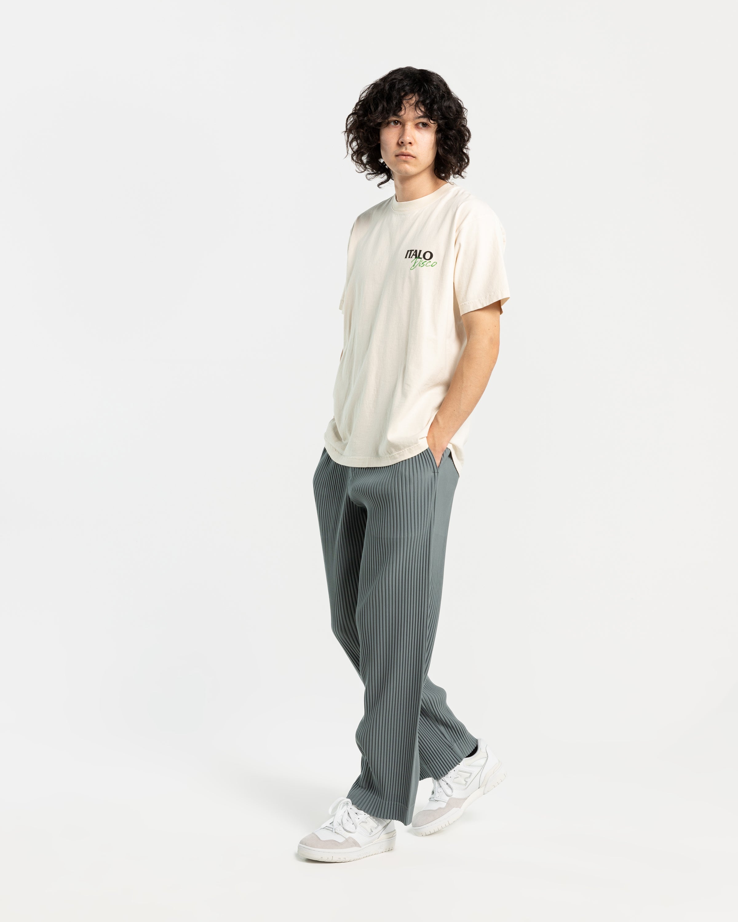 Tailored Pleated Pant in Moss Grey