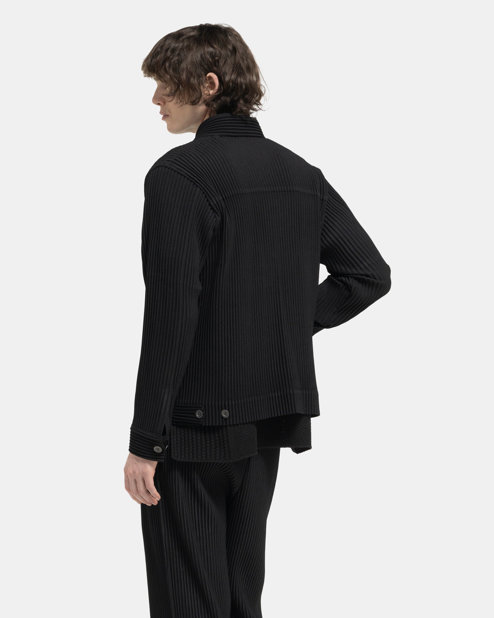 Wool-Like Light Jacket in Black