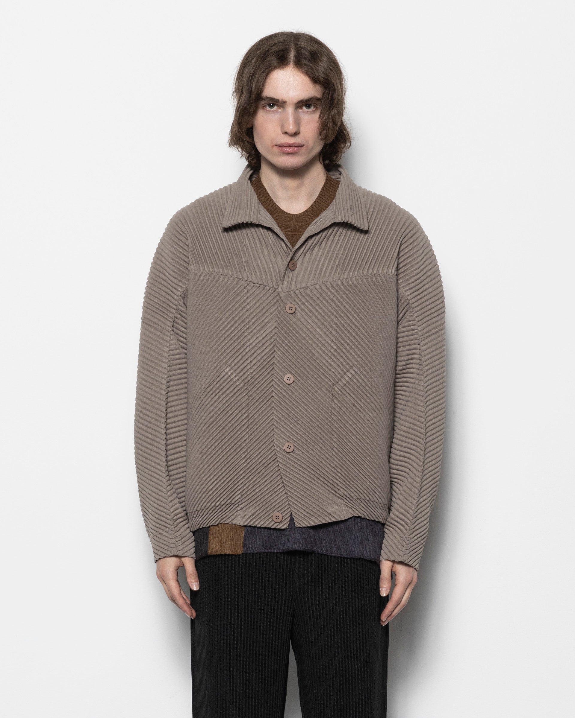 Homme Plissé Issey Miyake MC September Jacket in Riverside Grey |