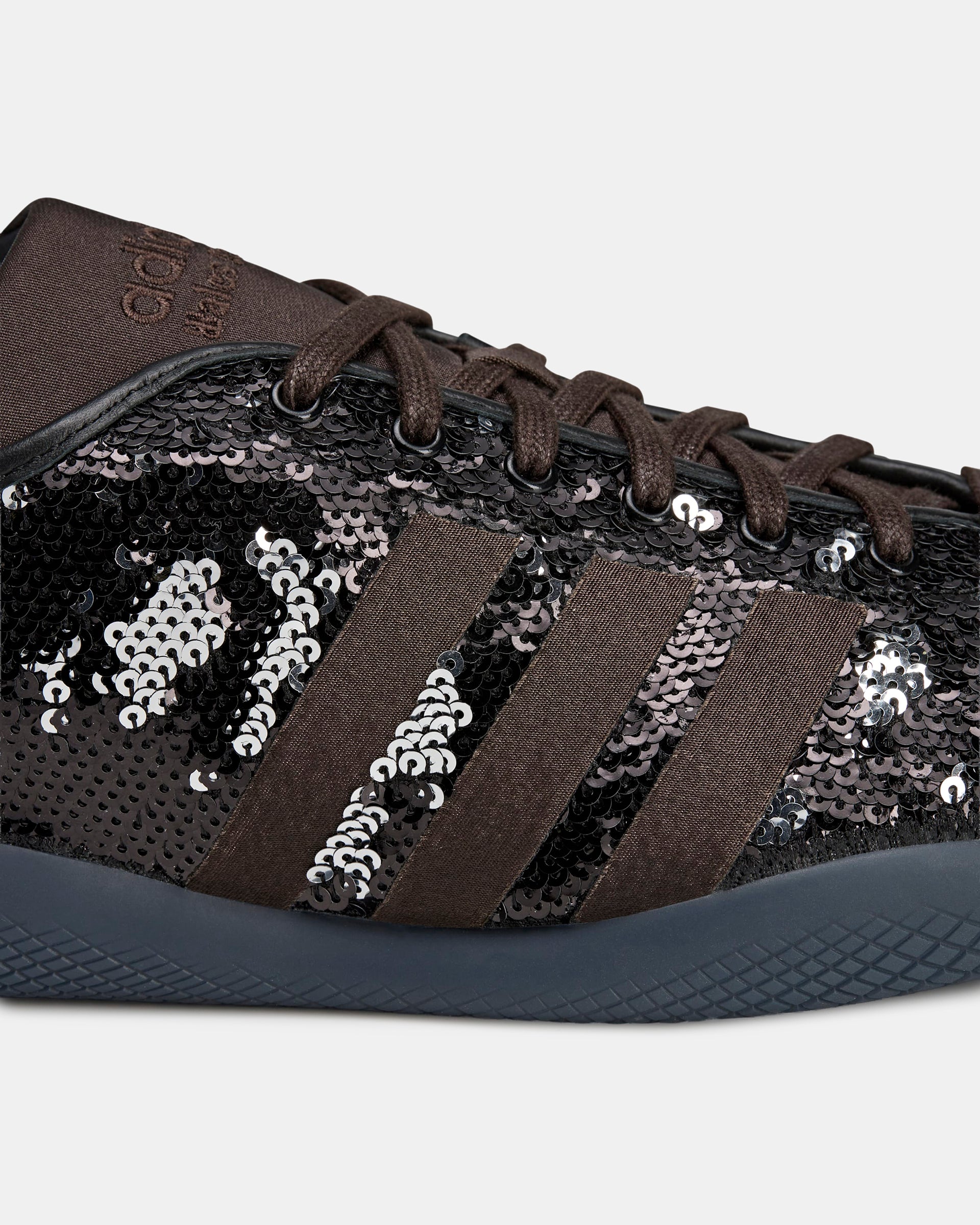 Wales Bonner x Adidas Karintha Sequin Sneakers in Core Black/Brown