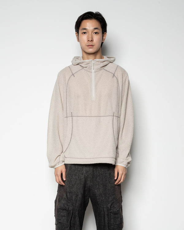 Half Zip Hoodie In Off-White