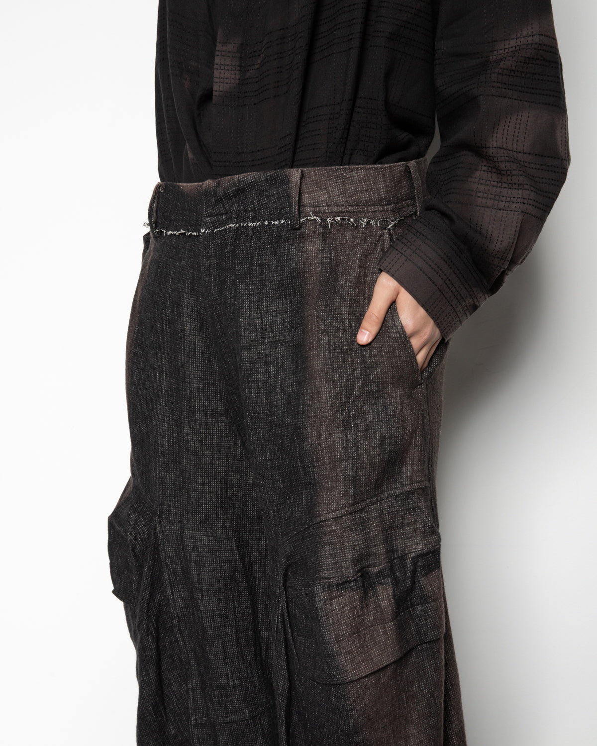 Sun-Bleached 3D-Pocket Trousers In Black