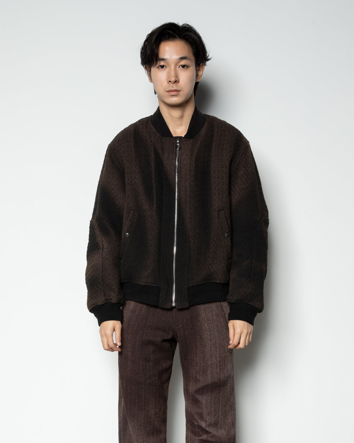 Sun-Bleached Bomber Jacket In Black