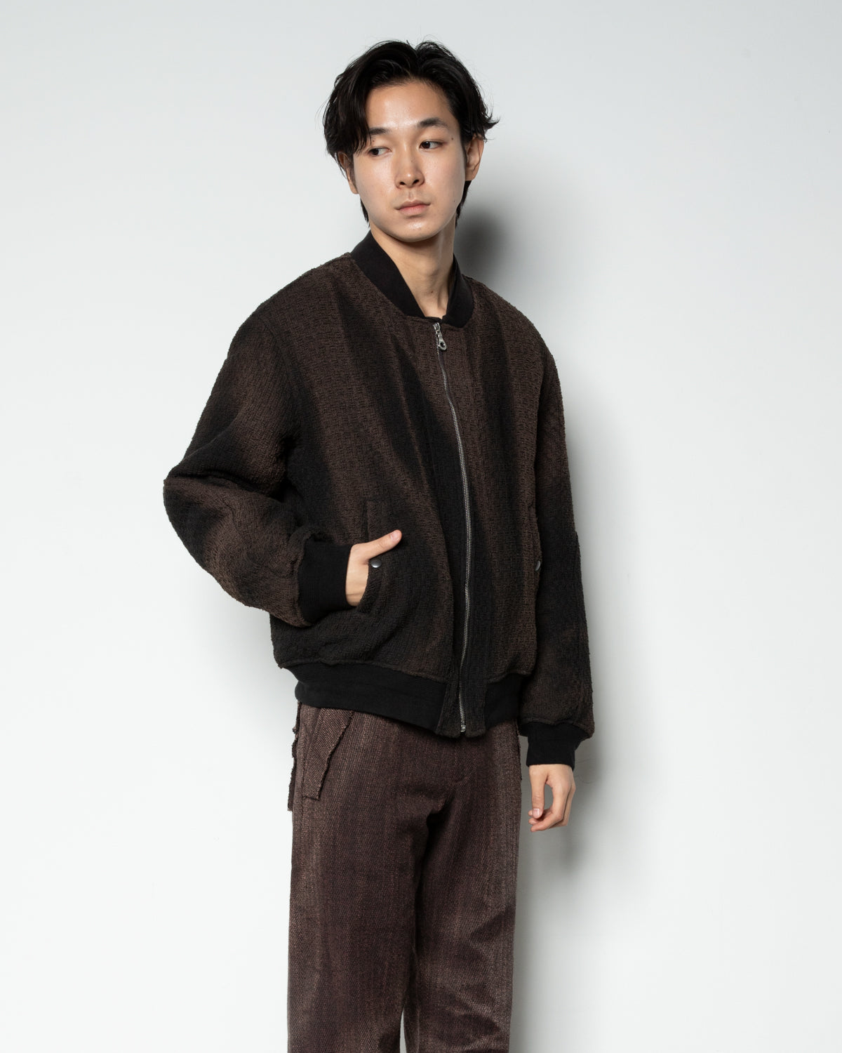 Sun-Bleached Bomber Jacket In Black