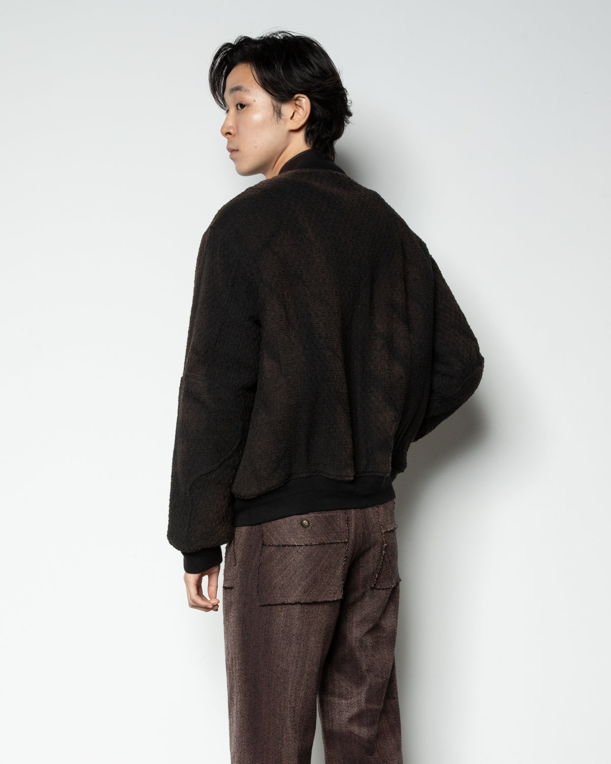 Sun-Bleached Bomber Jacket In Black