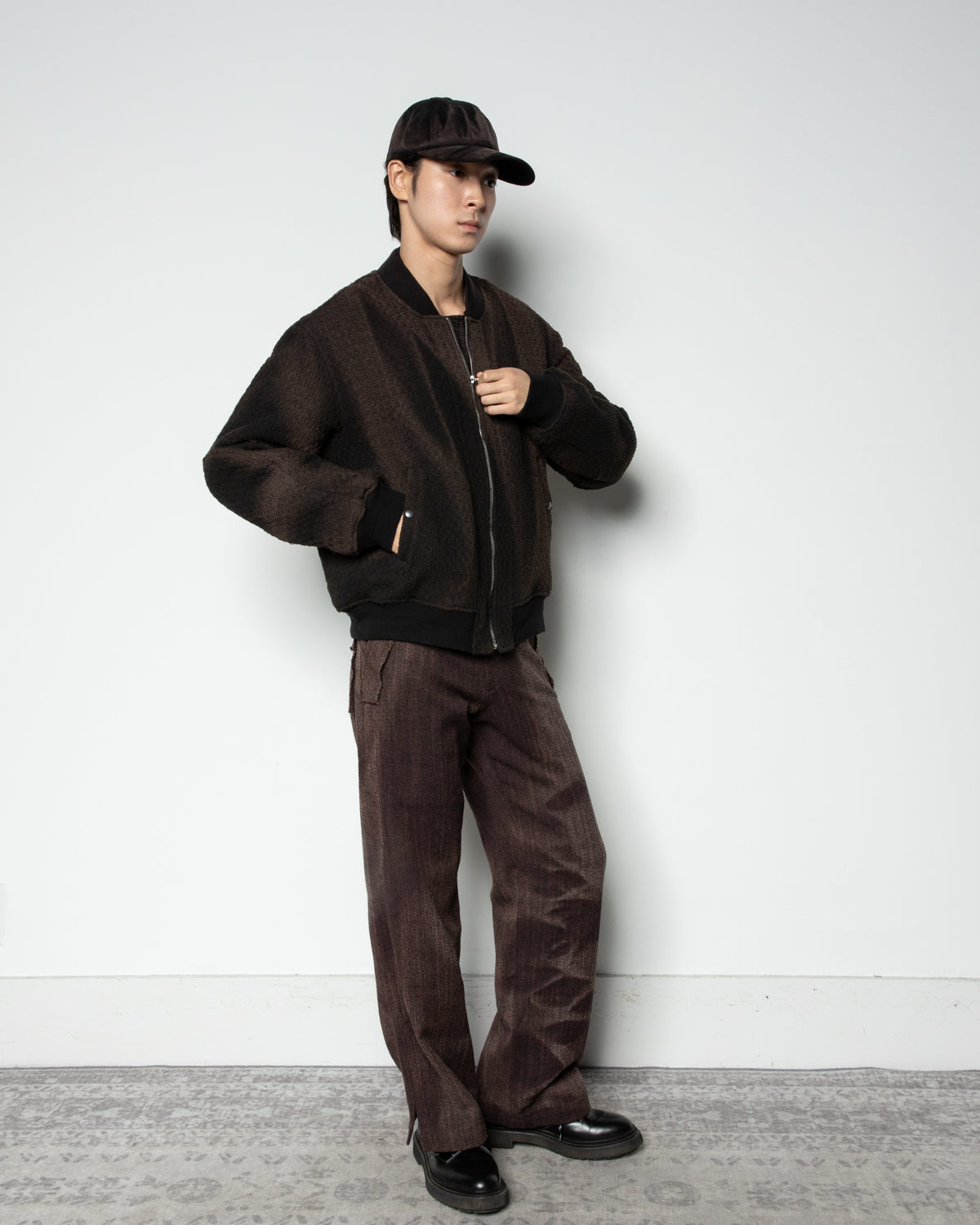 Sun-Bleached Bomber Jacket In Black