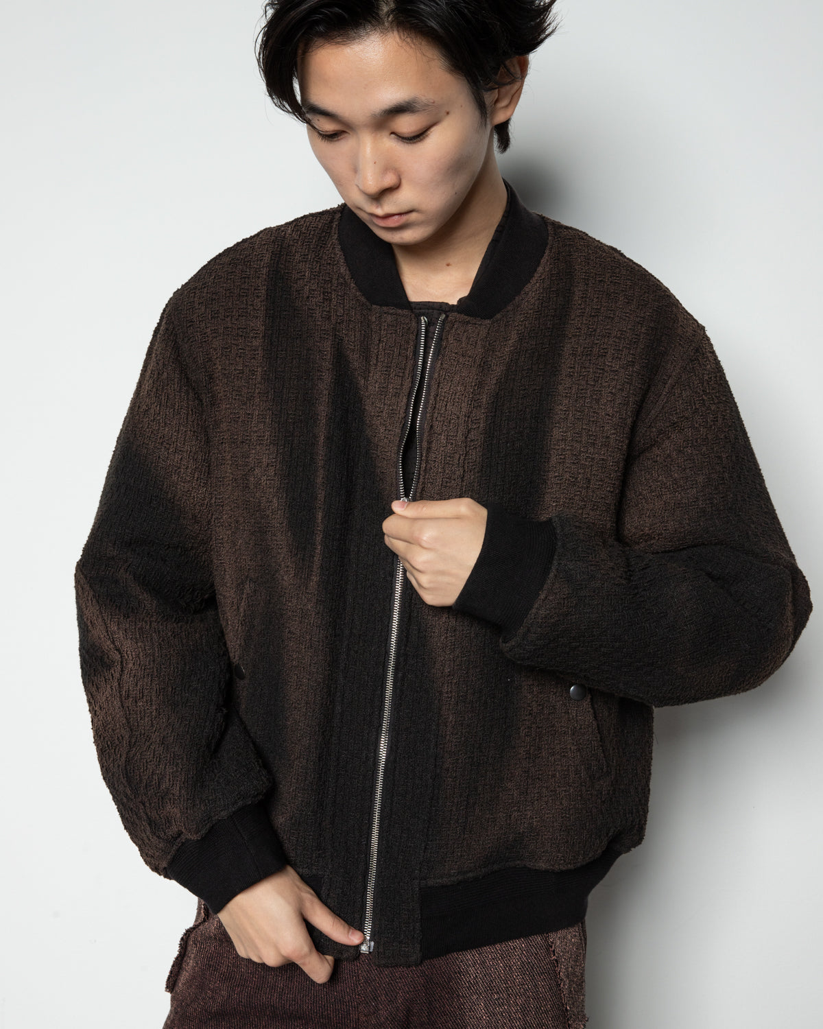 Sun-Bleached Bomber Jacket In Black