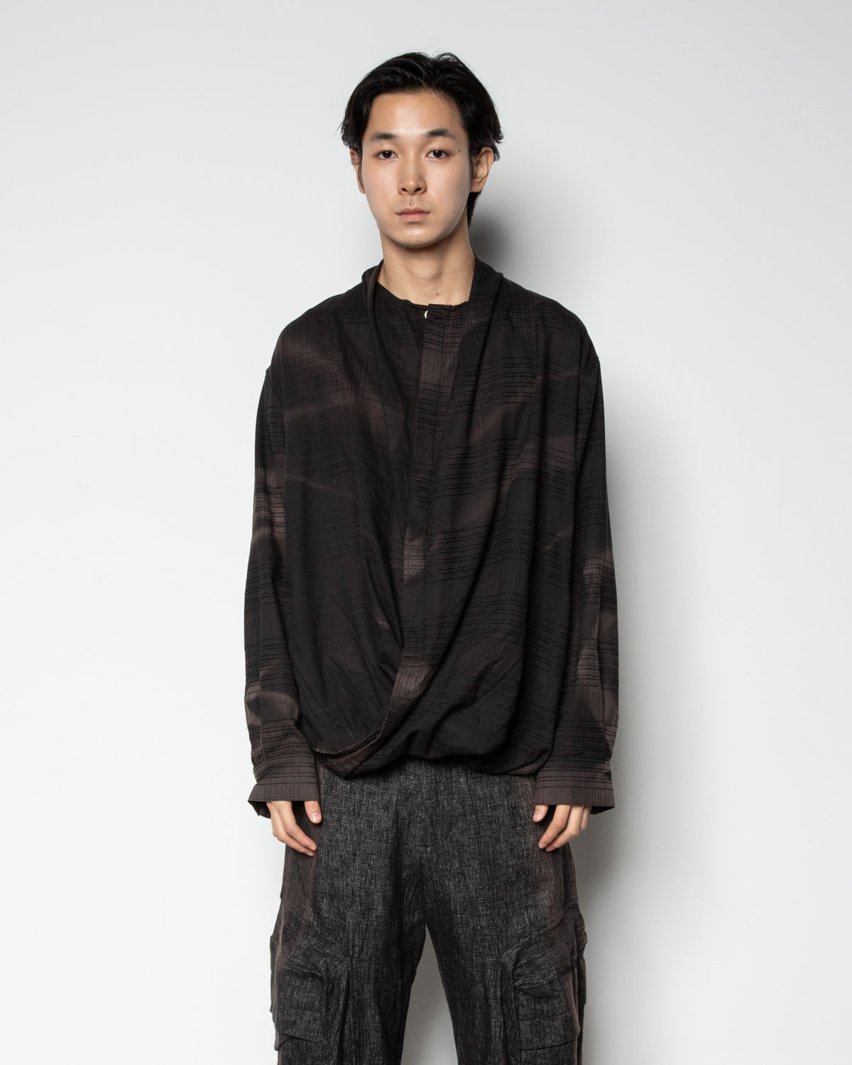 Sun-Bleached Drape Shirt In Black