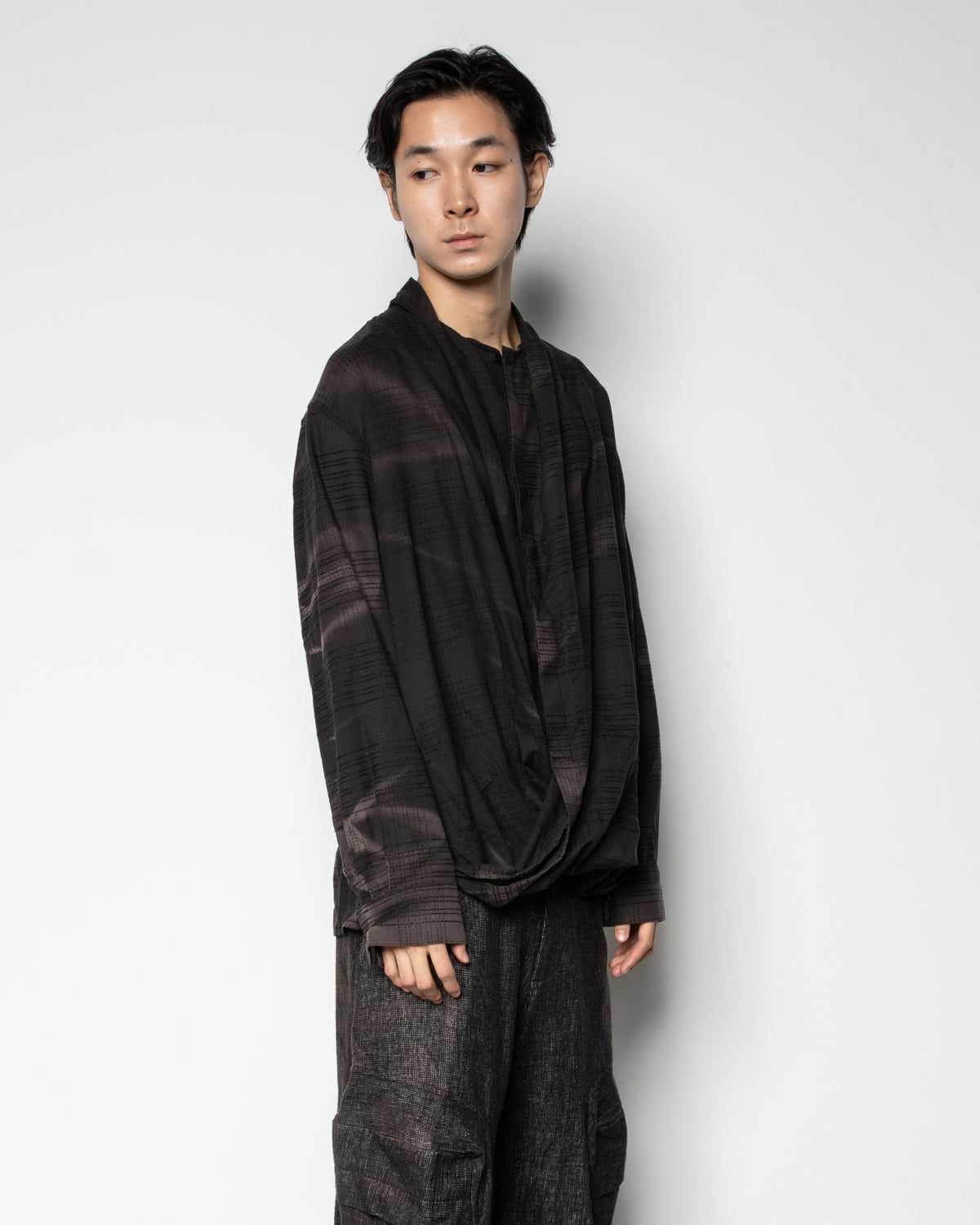 Sun-Bleached Drape Shirt In Black