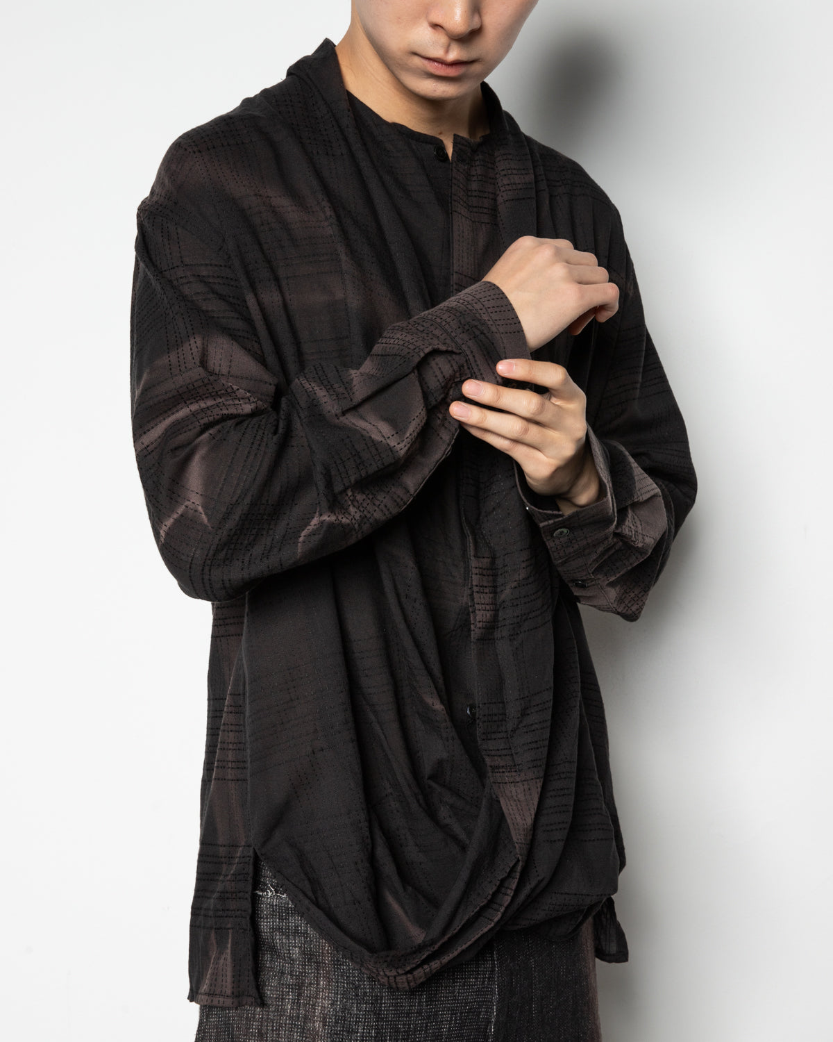 Sun-Bleached Drape Shirt In Black