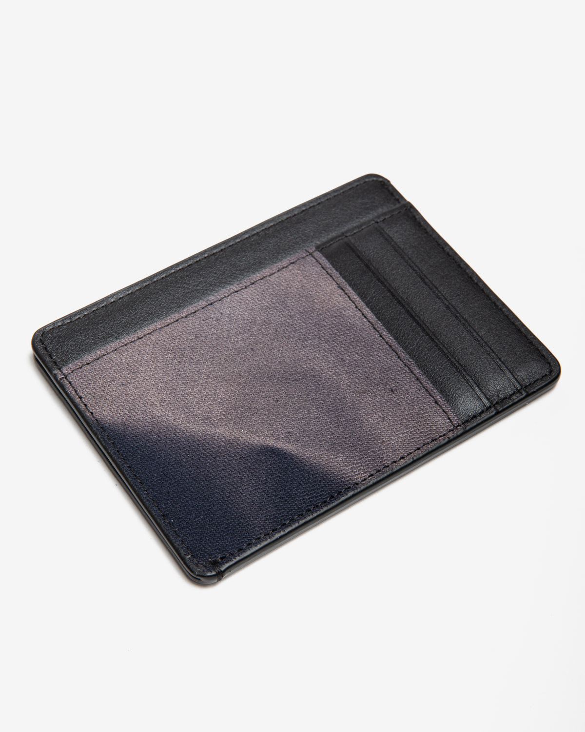 Sun-Bleached Leather Wallet In Navy
