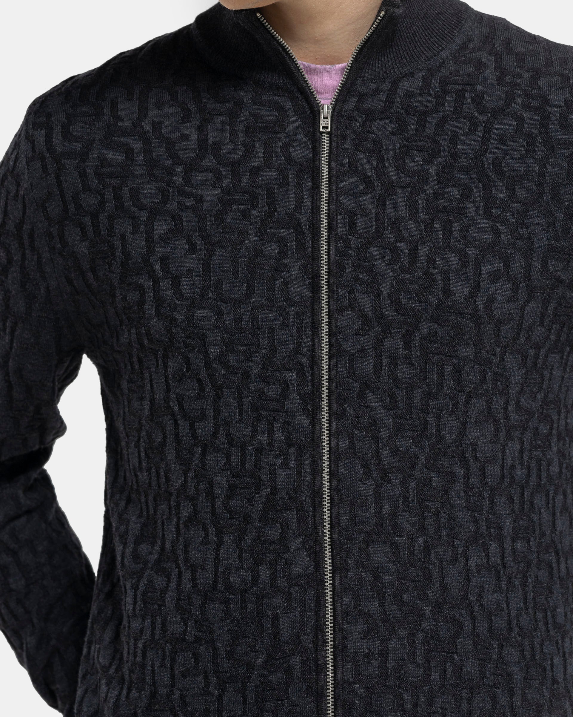 Kalino Monogram Jacket in Black and Grey