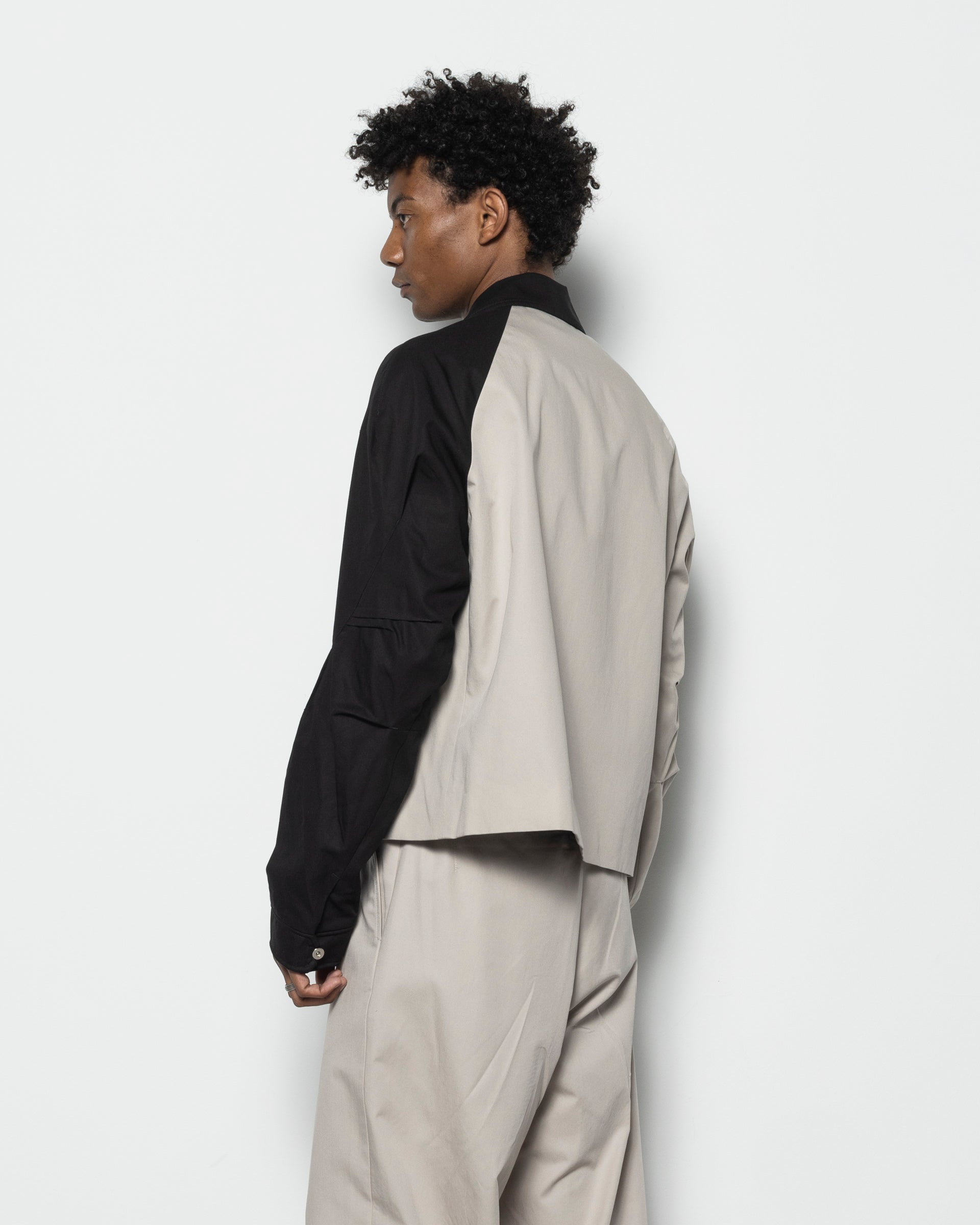Kiko Kostadinov Alec K-Dart Blouson in Seedpearl and Black