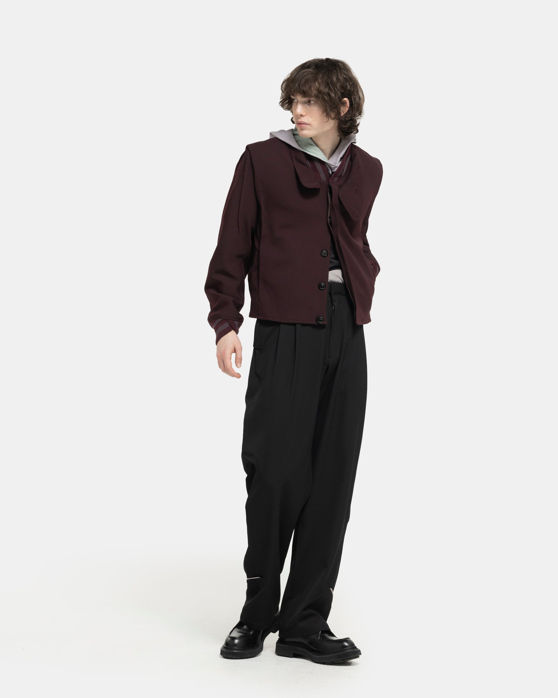 Bendix Tailored Trouser in Crow Black & Lilac