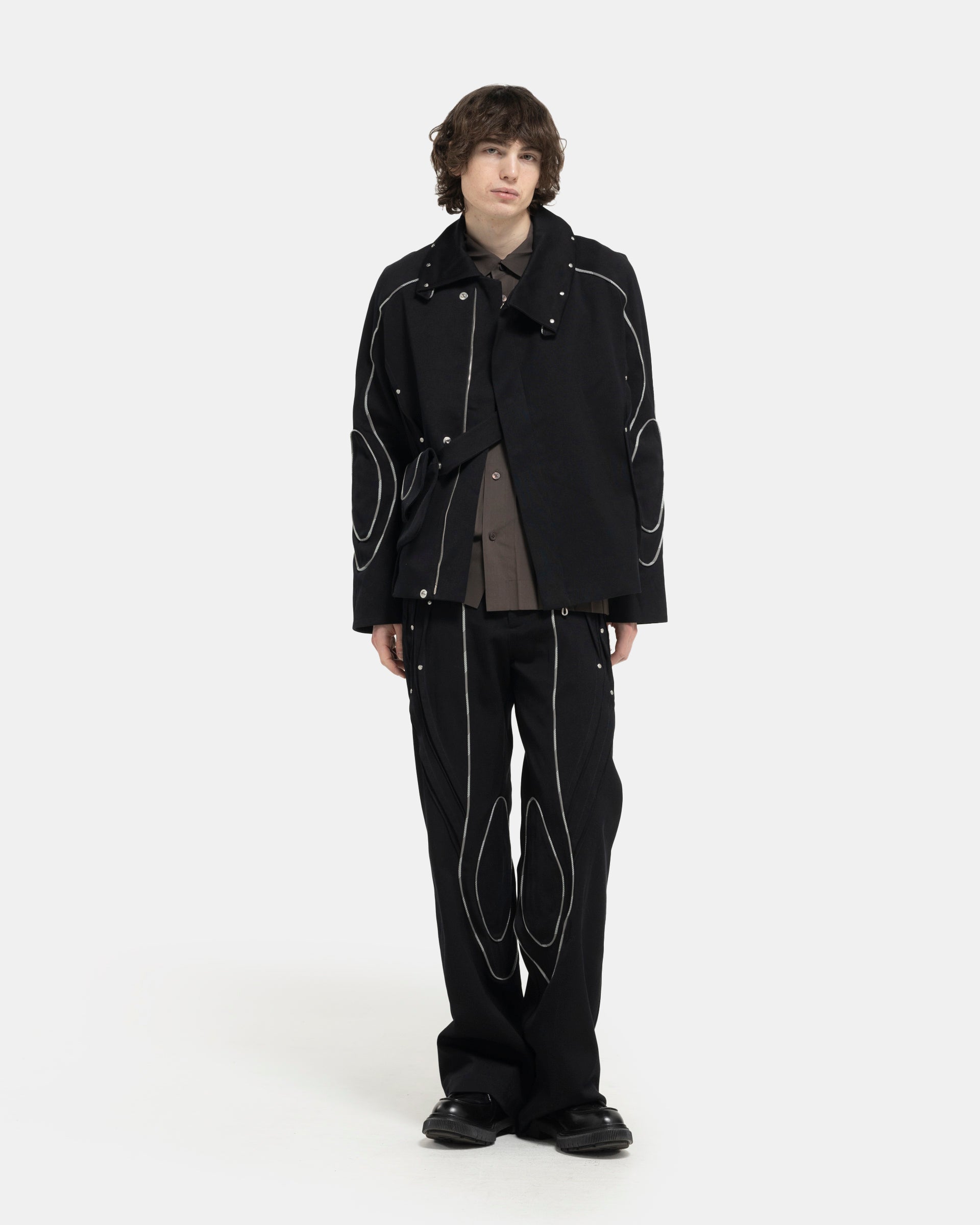 Kiko Kostadinov Chalice Trouser w/ Bag in Raven Black