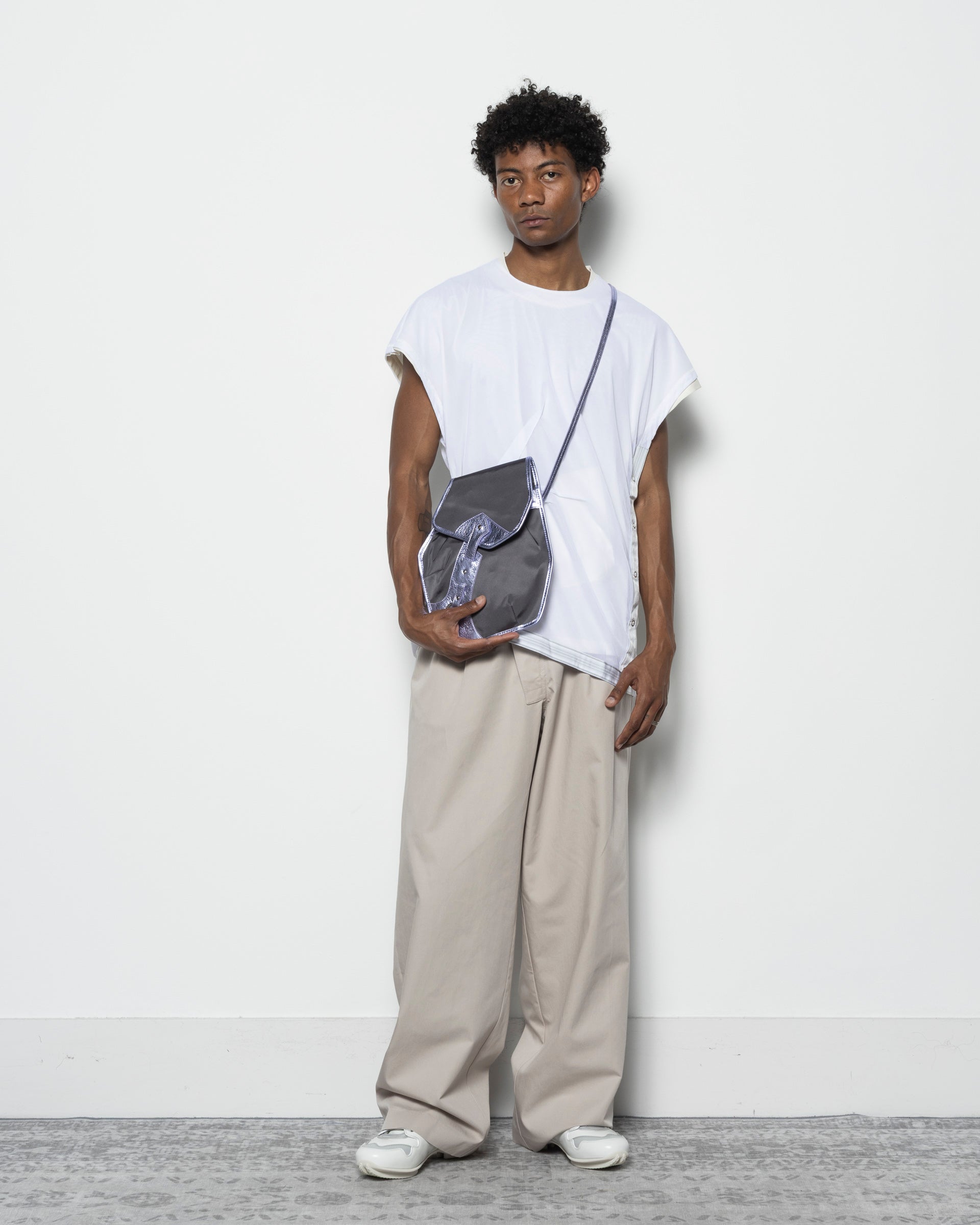 Kiko Kostadinov Inex Mesh Sleeveless Top in Off White | RODEN GRAY