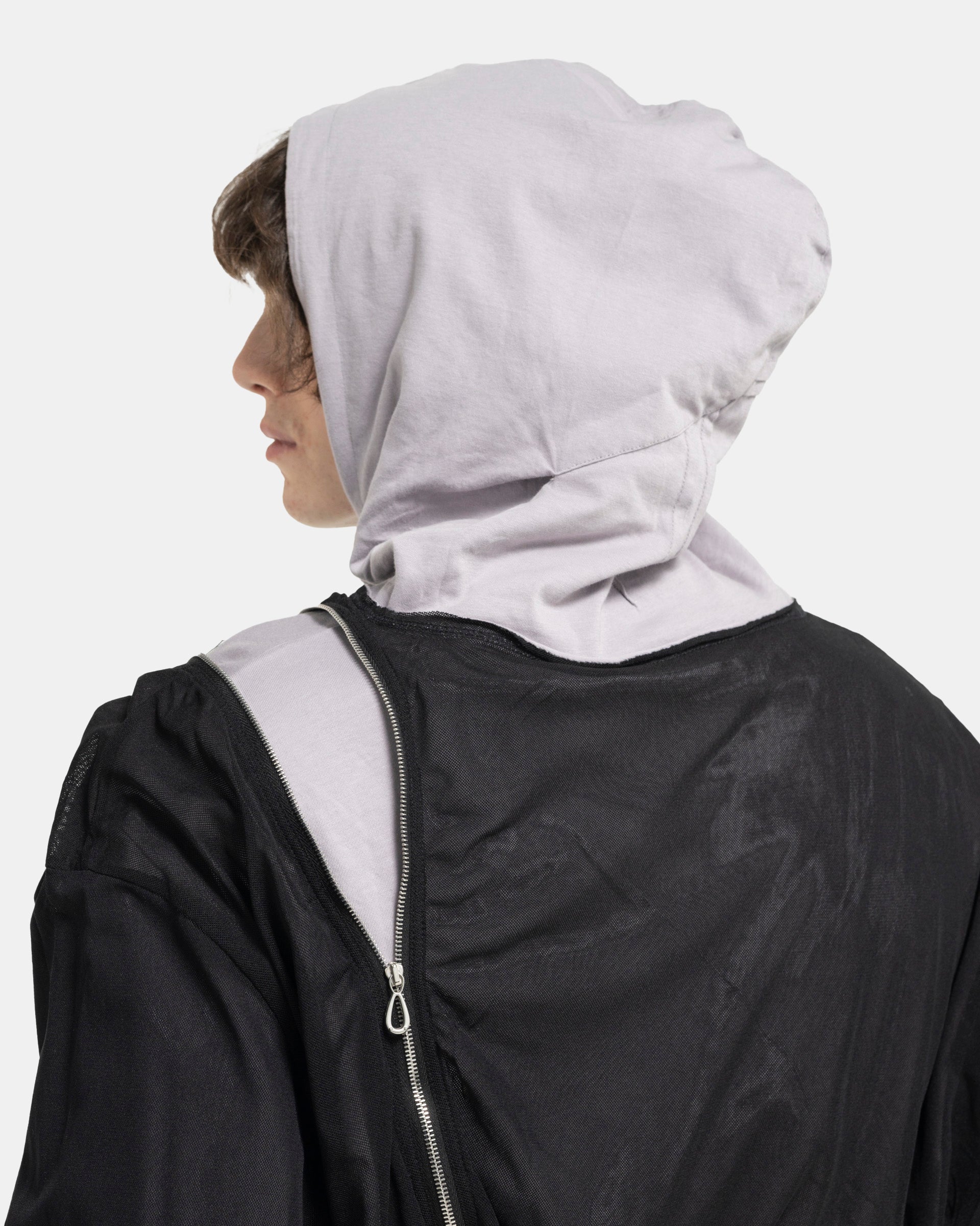 Kiko Kostadinov Knox Mesh Hoodie in Icy Lilc, Jade Green