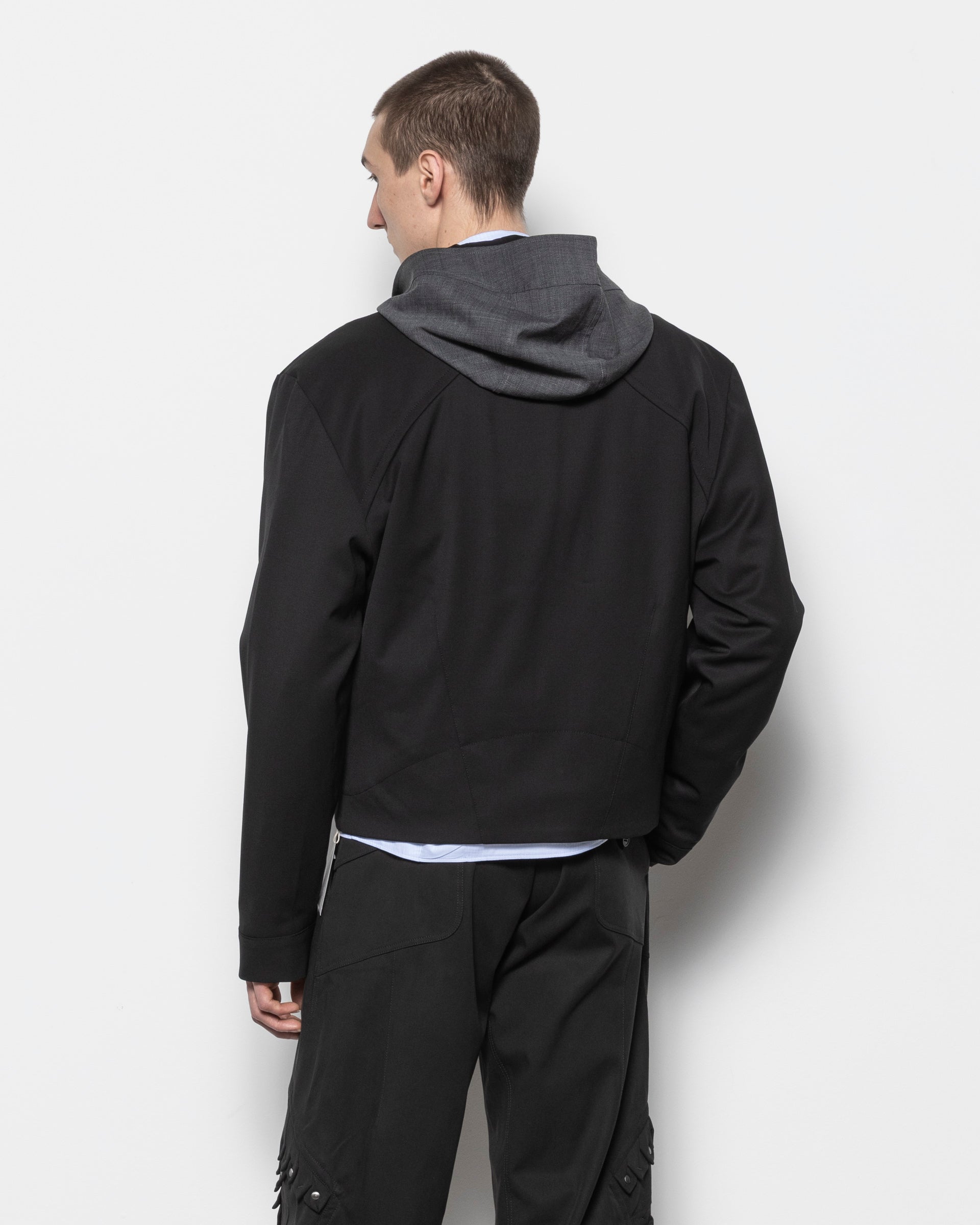 Kiko Kostadinov Kraner Cropped Blouson in Black | RODEN GRAY