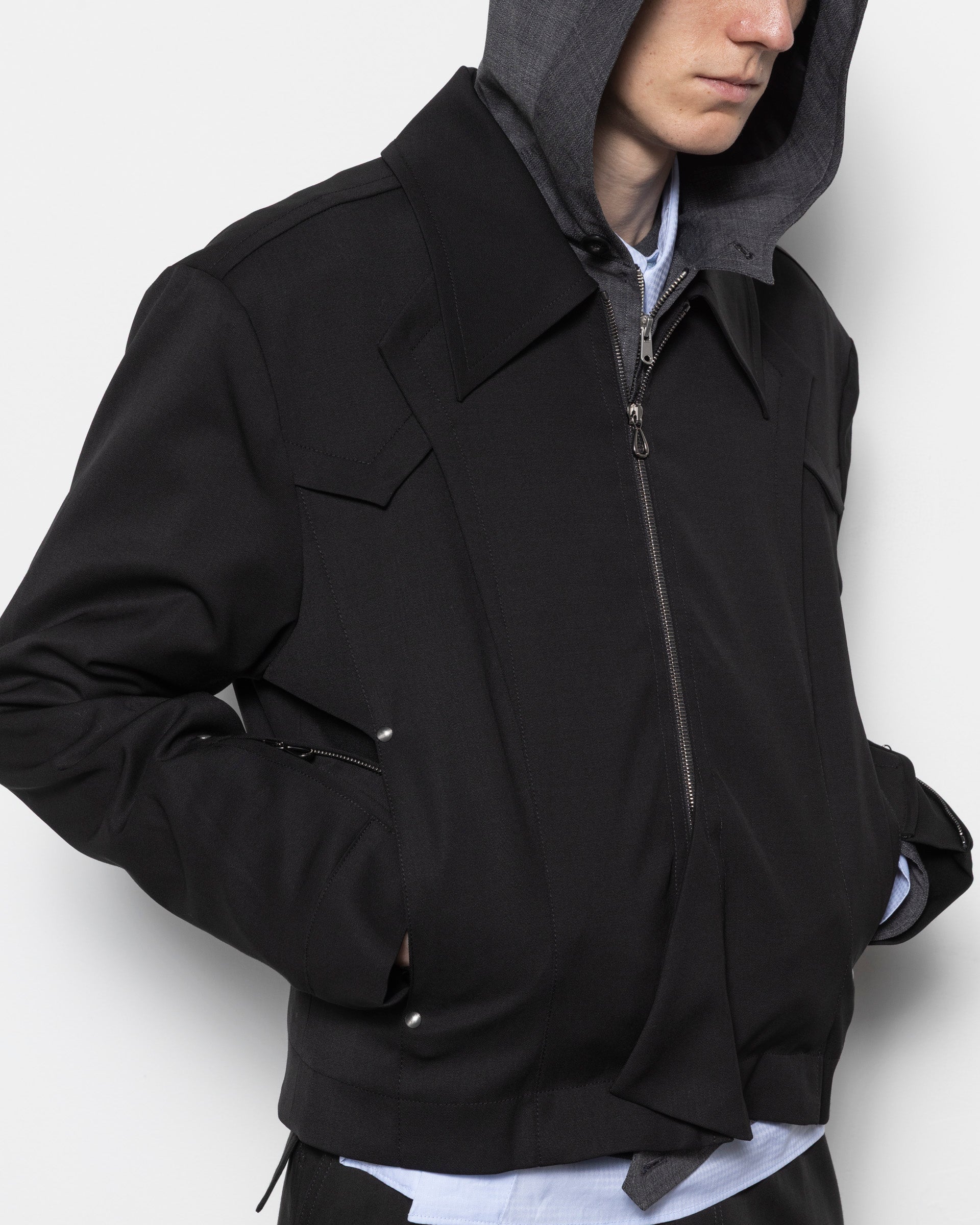 ジャケット・アウター kiko kostadinov KRANER CROPPED BLOUSON Kiko Kostadinov Kraner Cropped Blouson in Black | RODEN GRAY