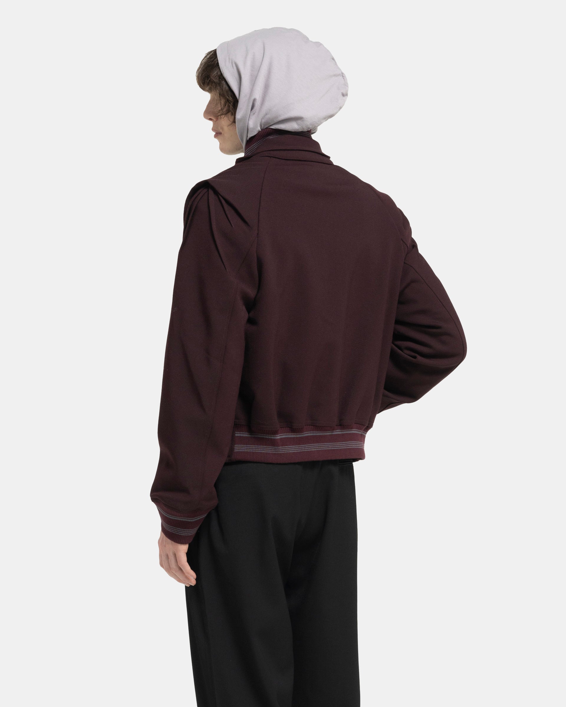 Ohne Bomber Jacket in Maroon, Brown, & Grey