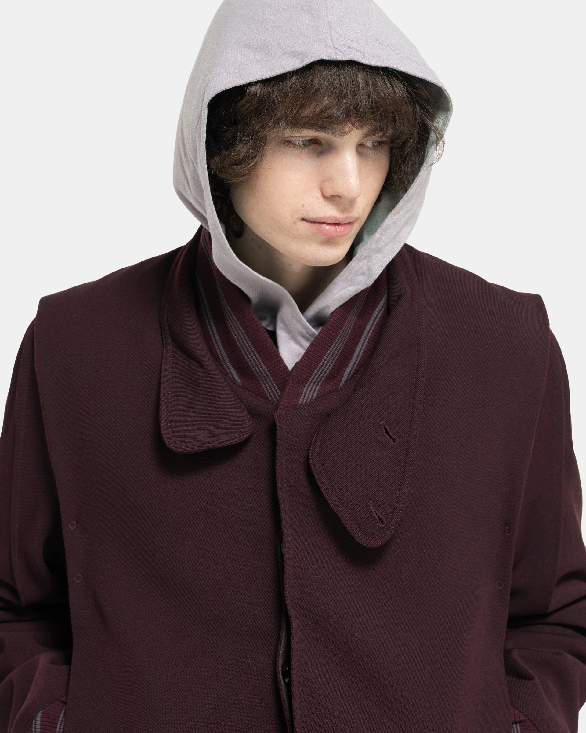 Ohne Bomber Jacket in Maroon, Brown, & Grey