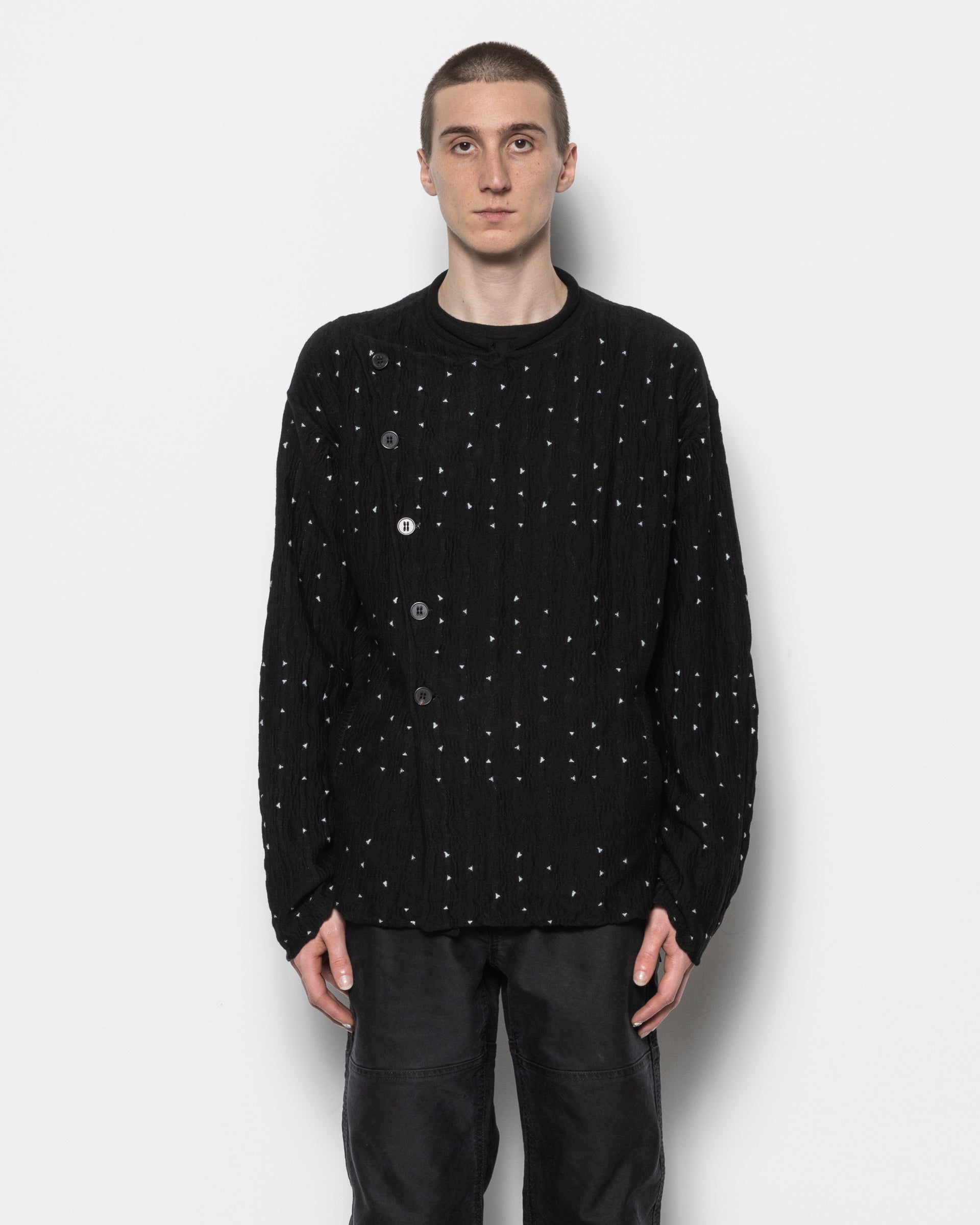 Kiko Kostadinov Raday Knitted Jacket in Night Sky | RODEN GRAY