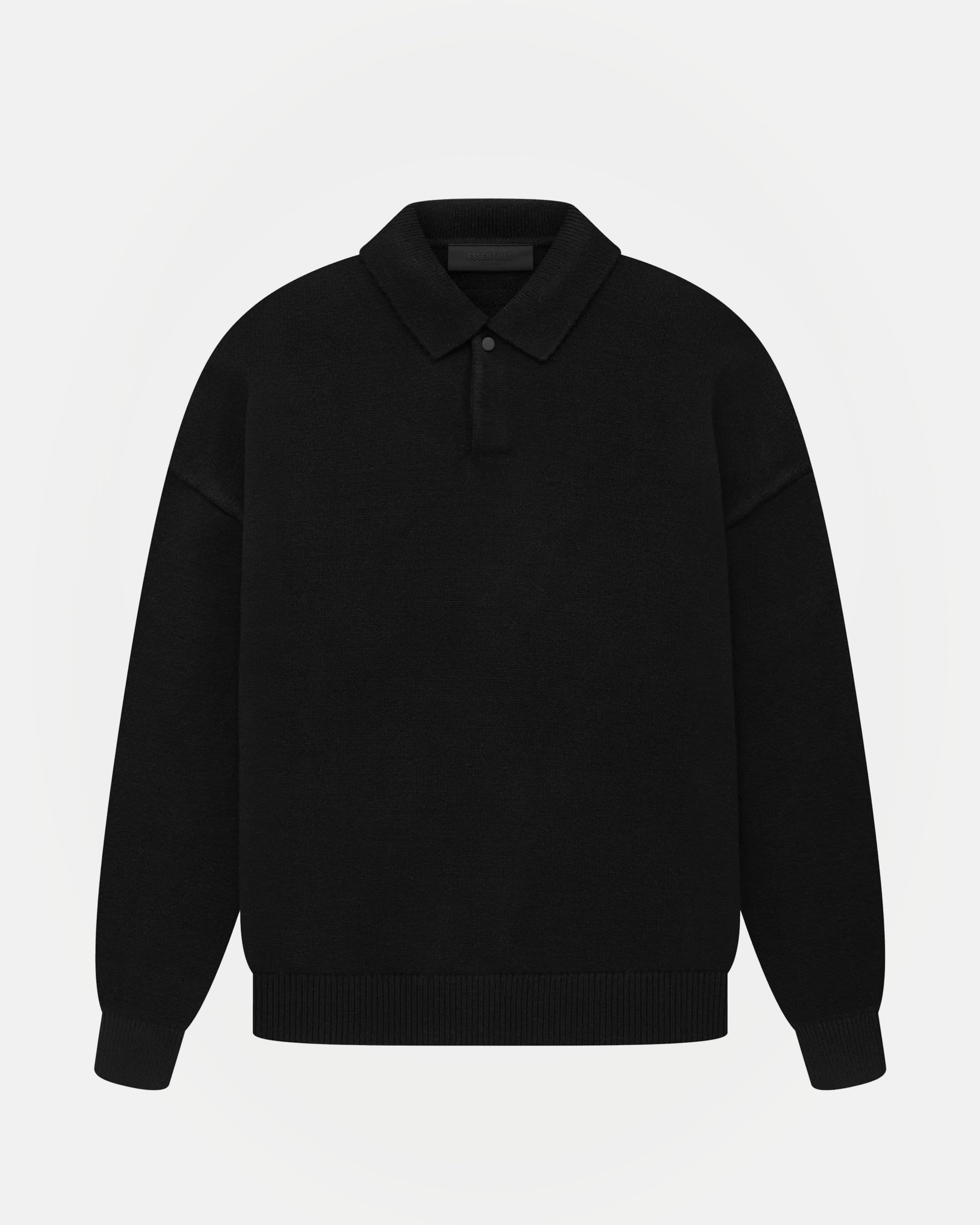 Essentials Knit Polo in Black