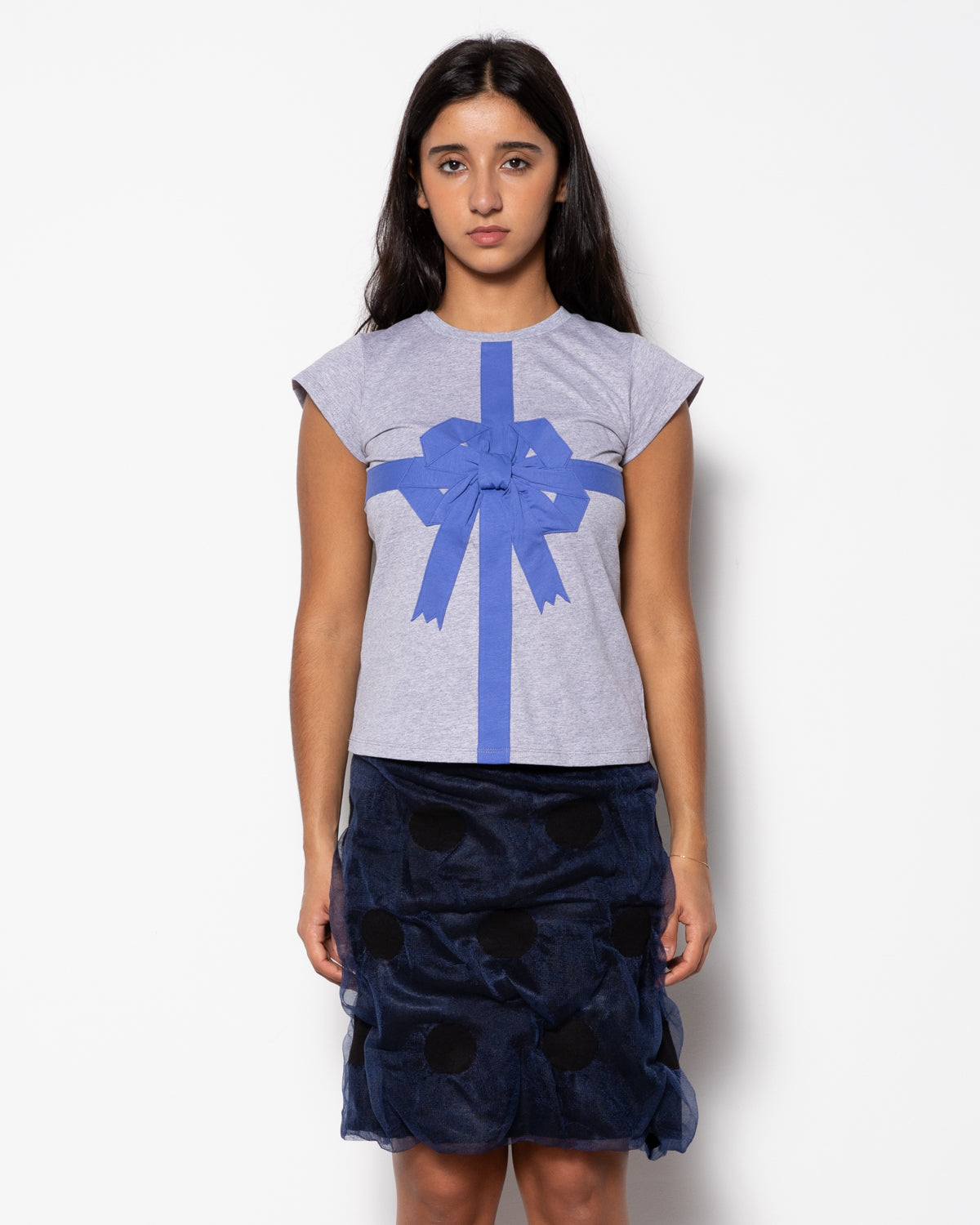 Present Baby Tee in Grey and Blue