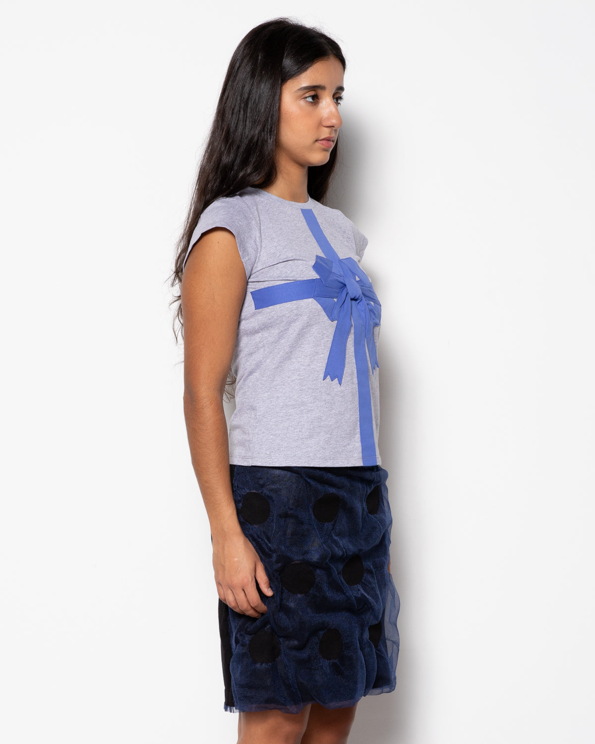 Present Baby Tee in Grey and Blue