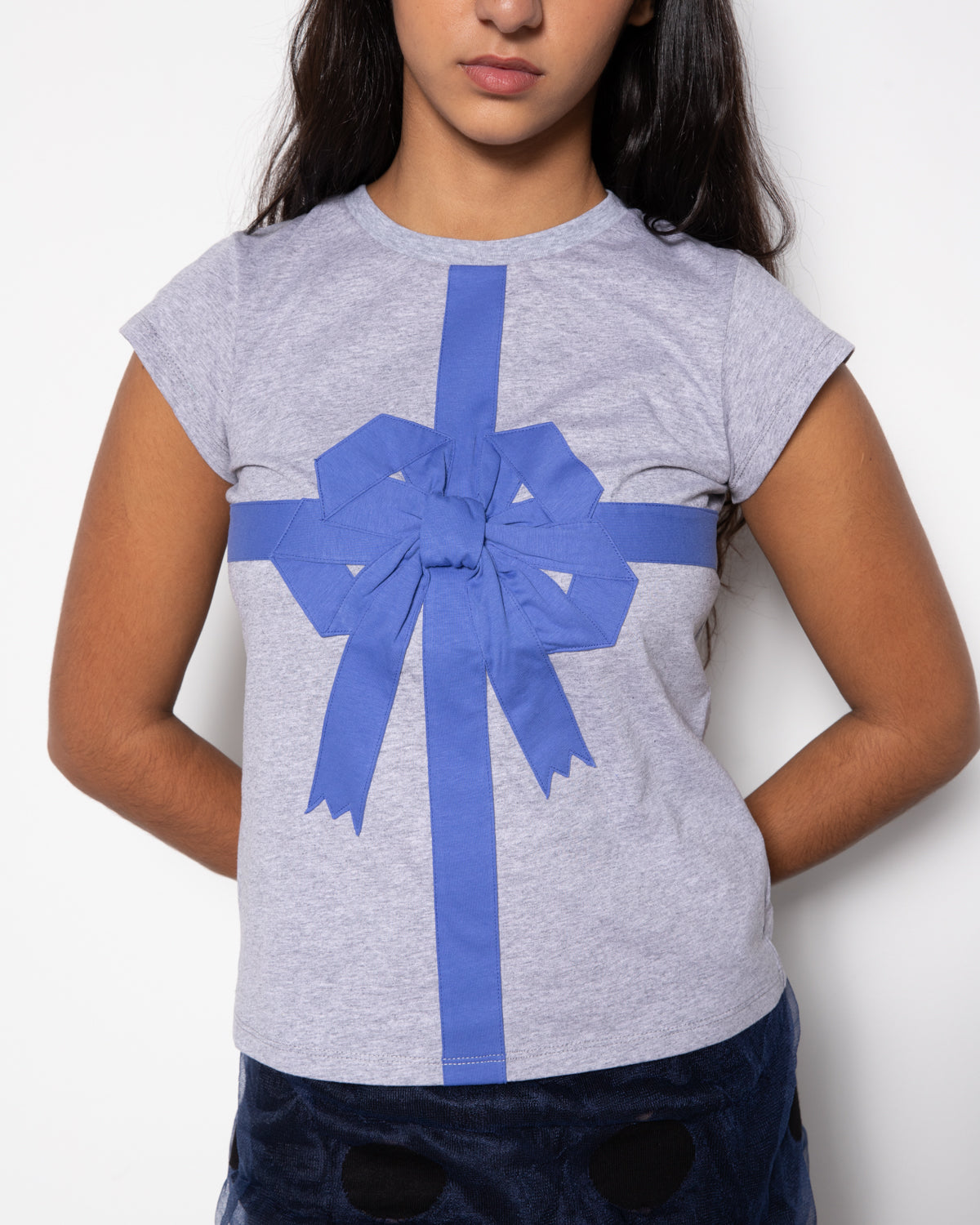 Present Baby Tee in Grey and Blue