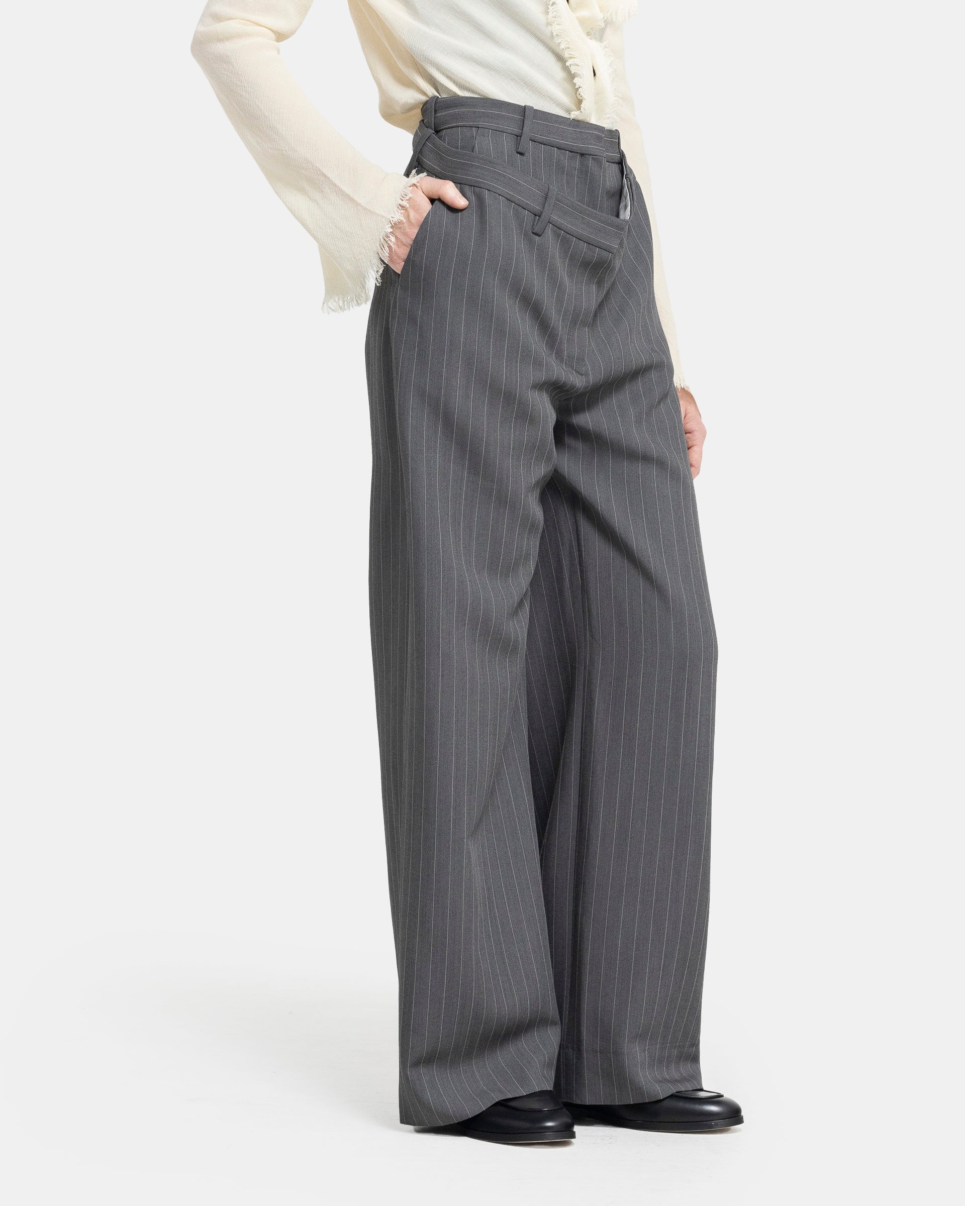 Layered Trouser in Grey Melange