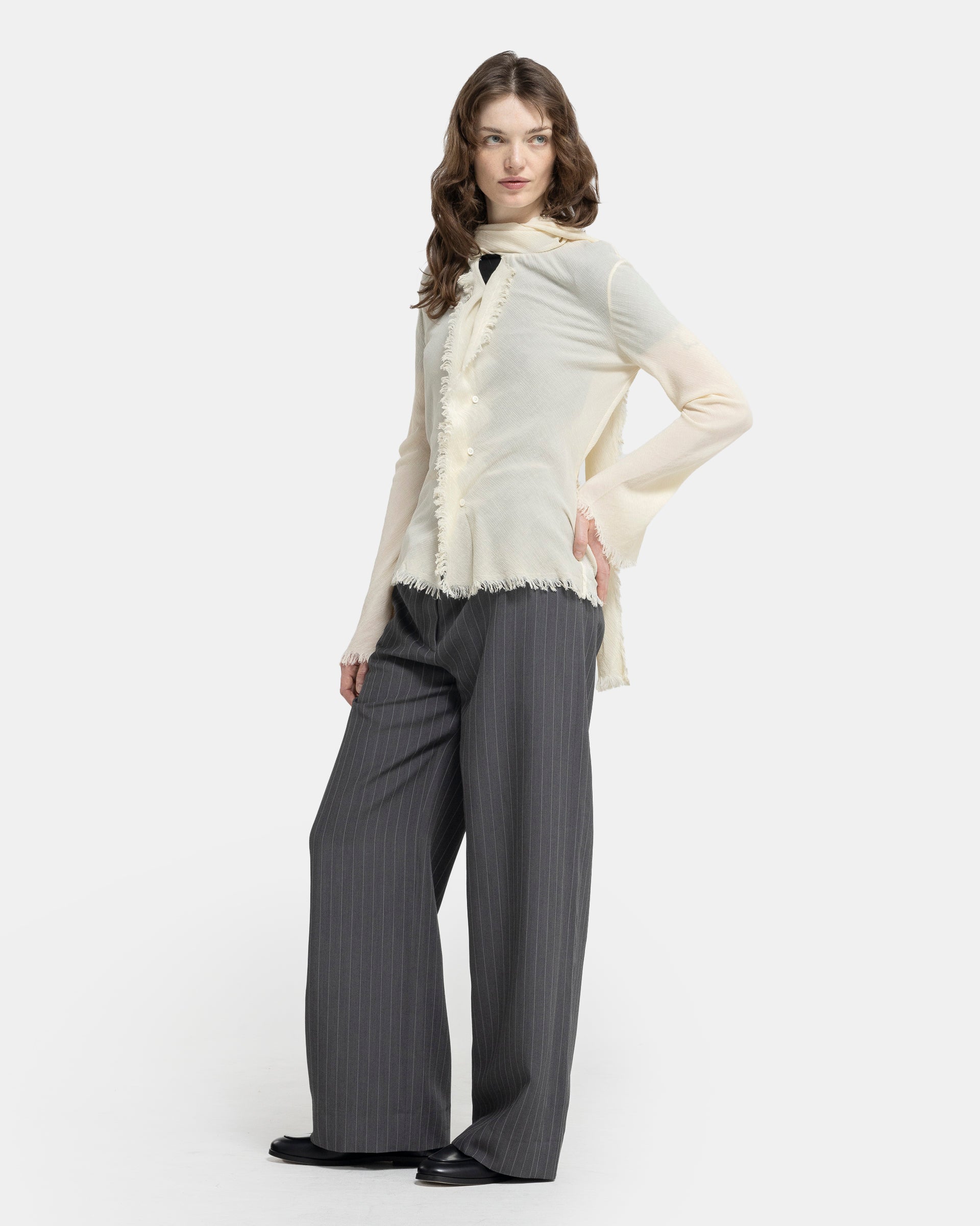 Layered Trouser in Grey Melange