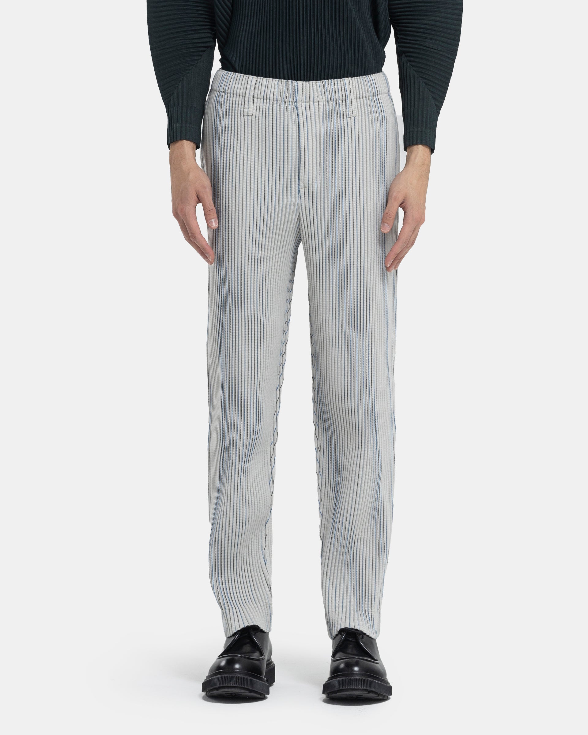 Tweed Pleated Pants in Ivory