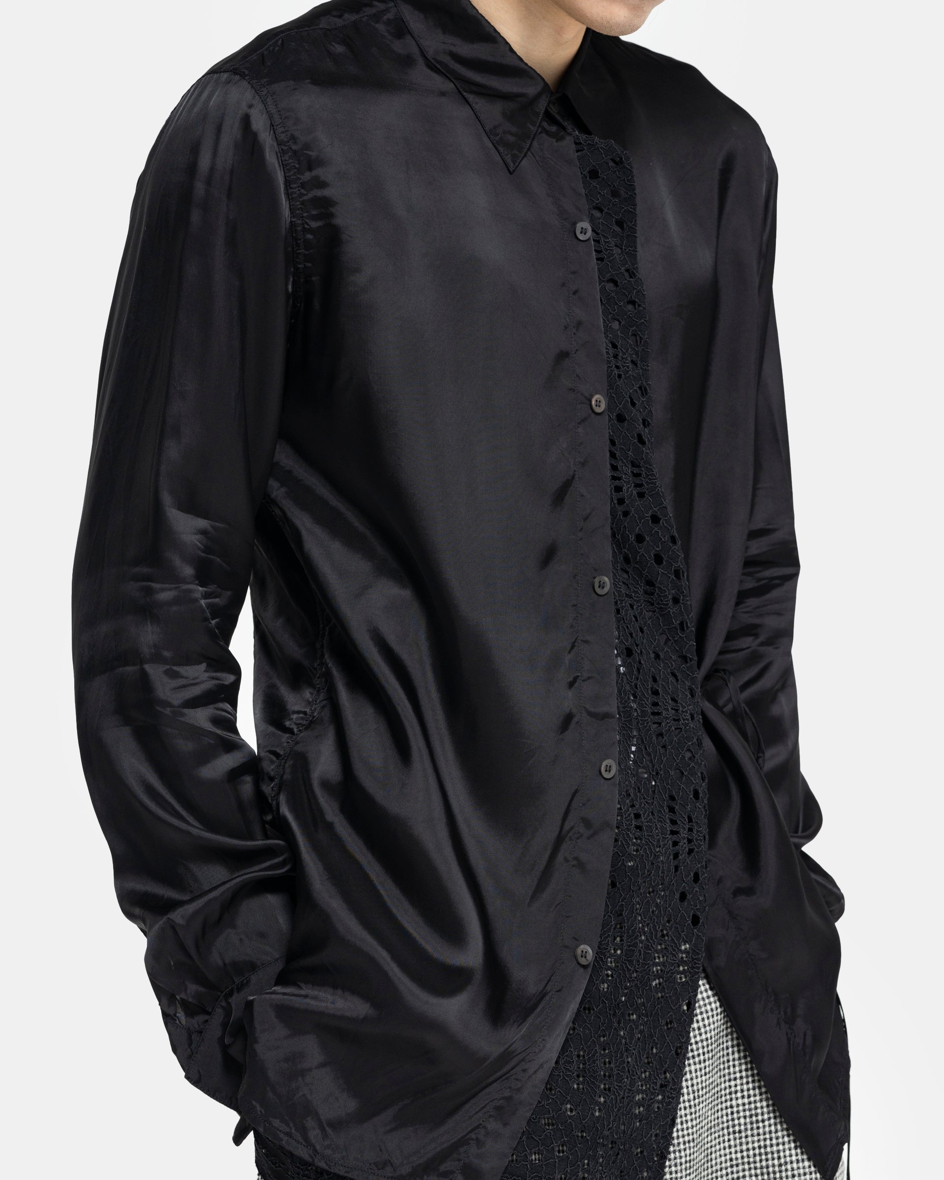 Carvie Tris Tux Shirt in Black