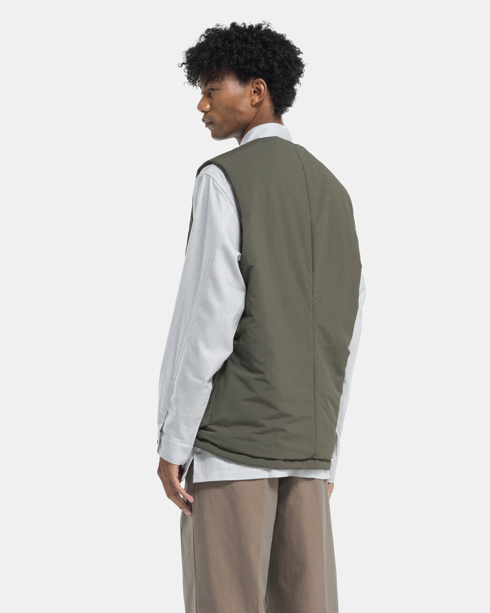 Large Pocket Padded Vest in Olive