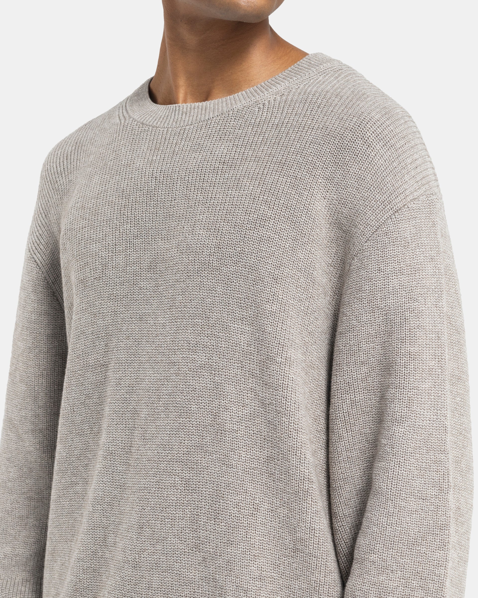 Yak Mix Cotton Sweater in Taupe