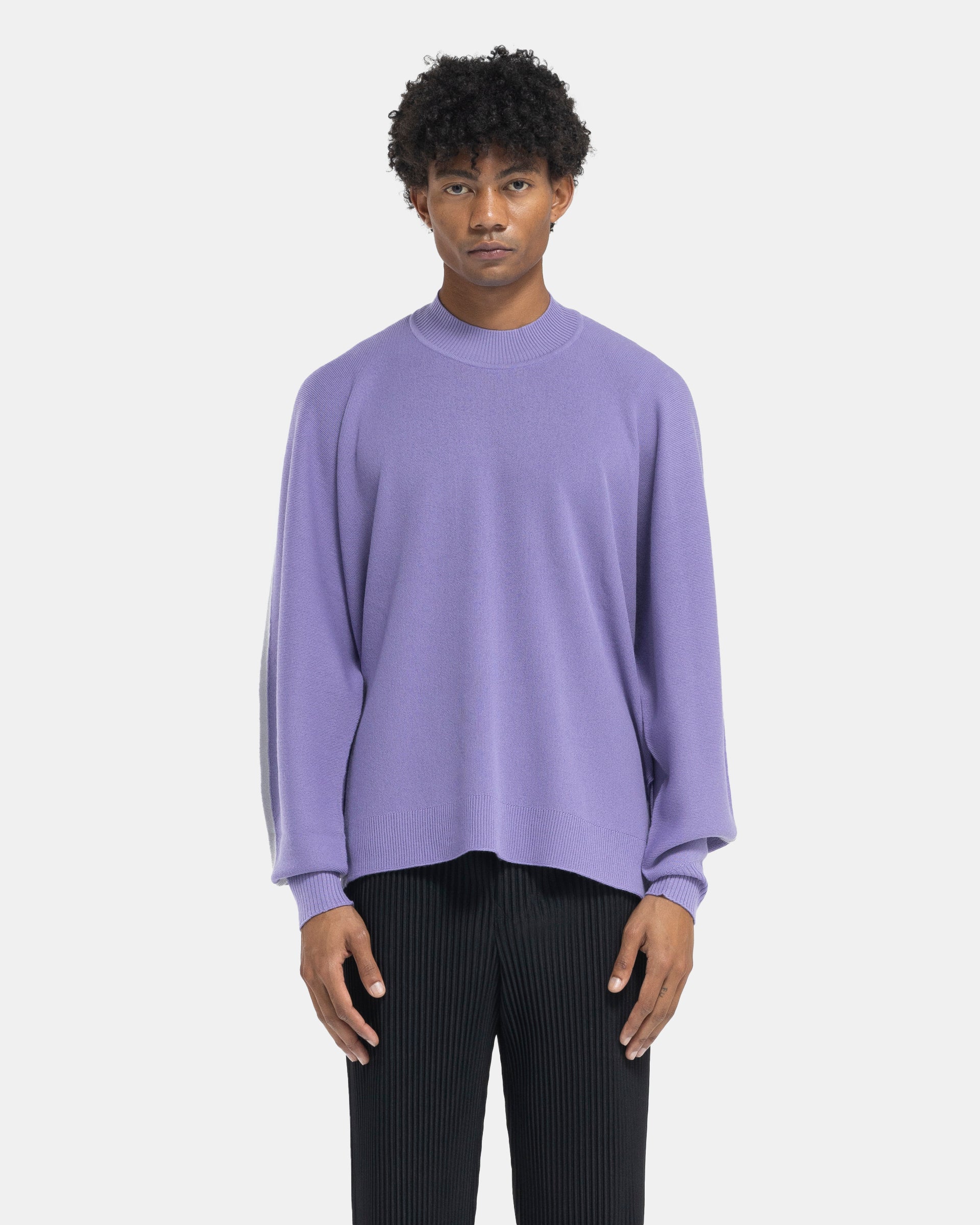 Framework Knit Mockneck in Purple