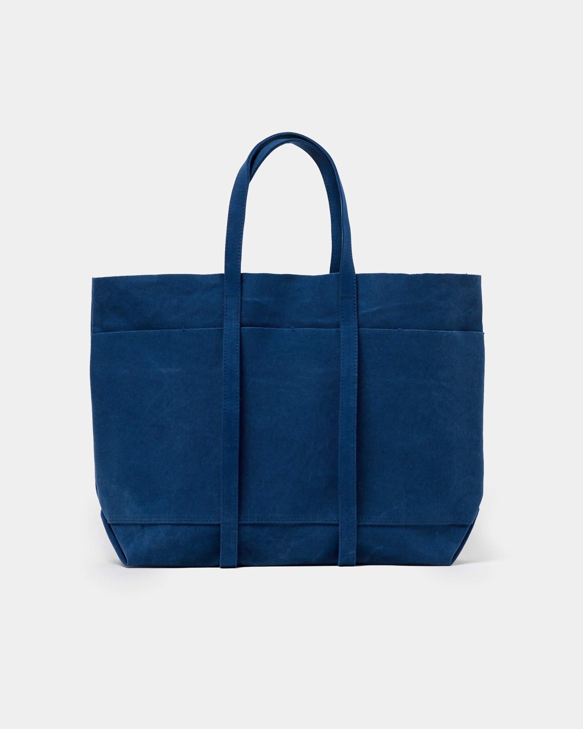 Washed Canvas 6Pocket Tote (M) in Blue