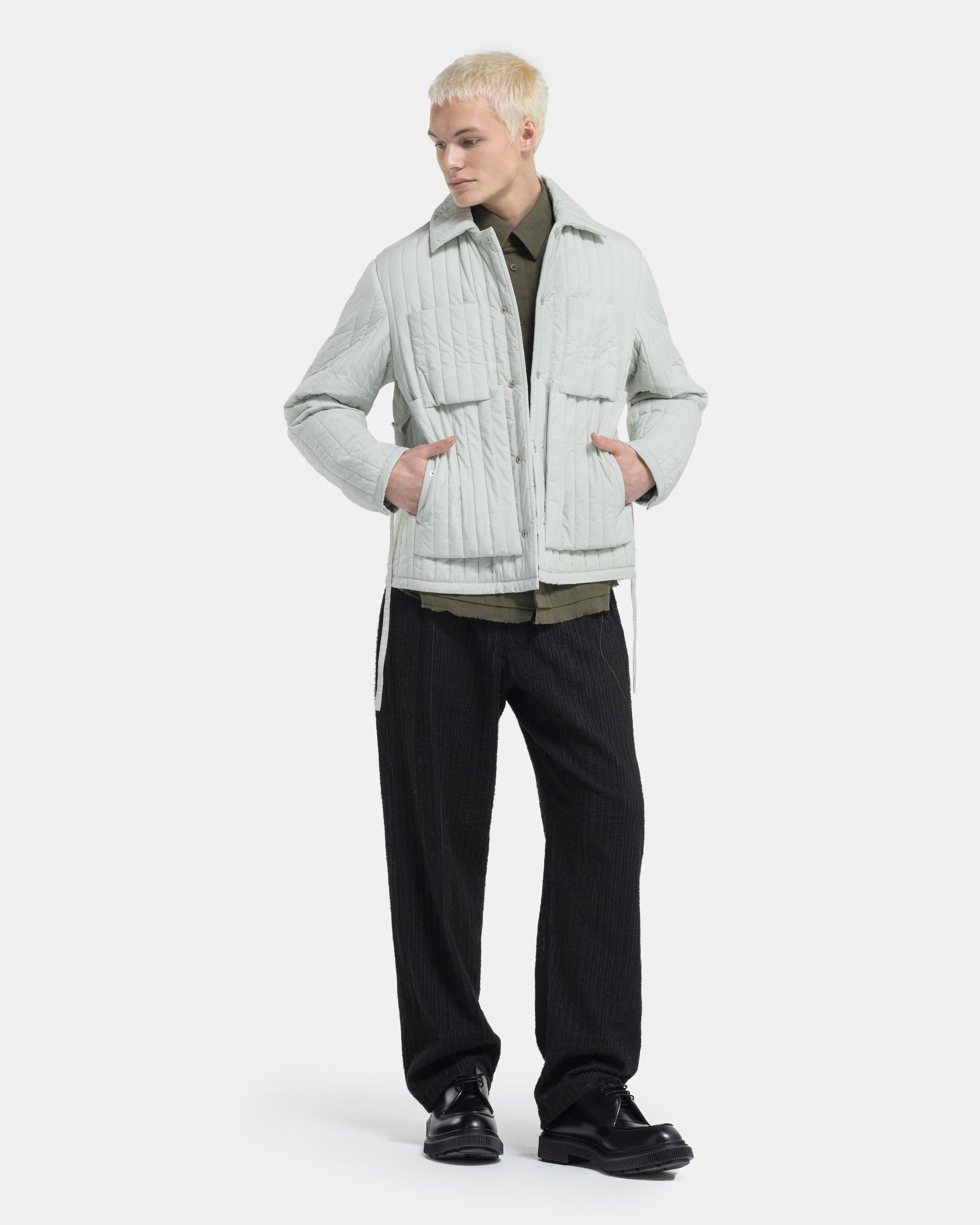 Quilted Worker Jacket in Chalk